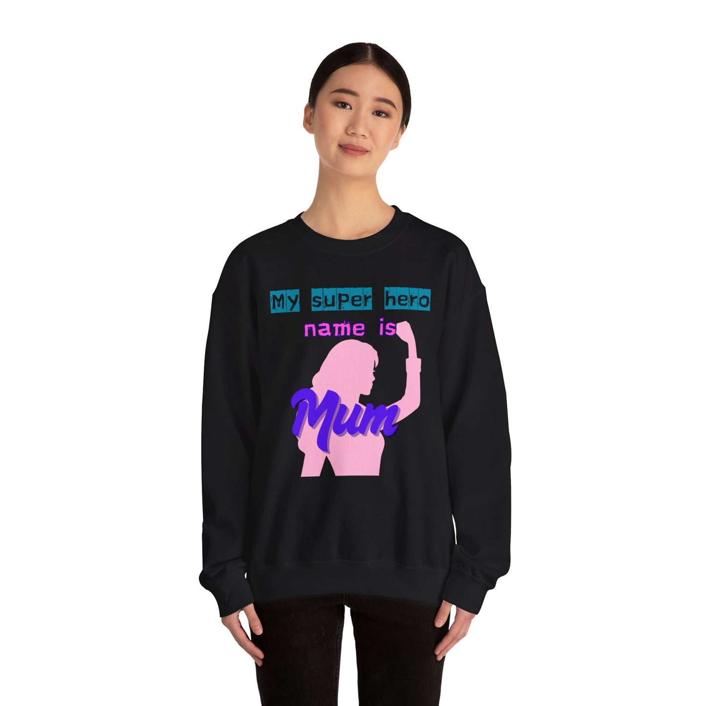 My Superhero Mum Sweatshirt, Cozy Unisex Crewneck, Gift for Moms, Mother's Day, Comfortable Everyday Wear