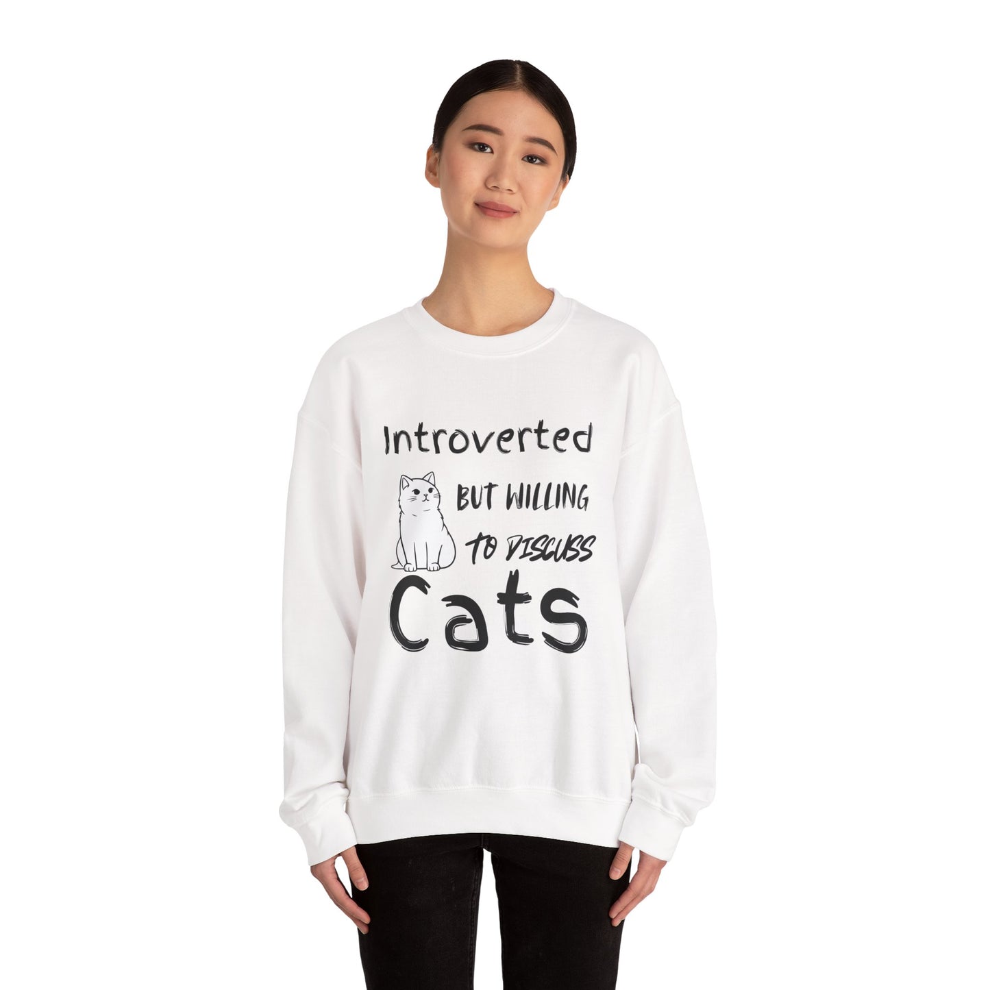 Introverted Cats Crewneck Sweatshirt - Perfect for Cat Lovers and Introverts