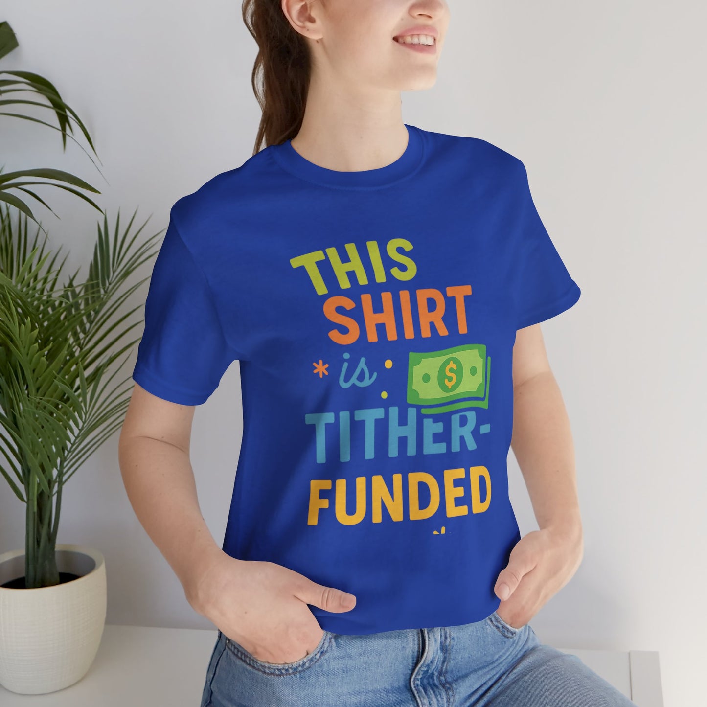 T-Shirt with Fun Funding Design, Humor Tee for Casual Wear, Unique Gift for Gamers, Great for Birthdays and Events, Playful and Stylish