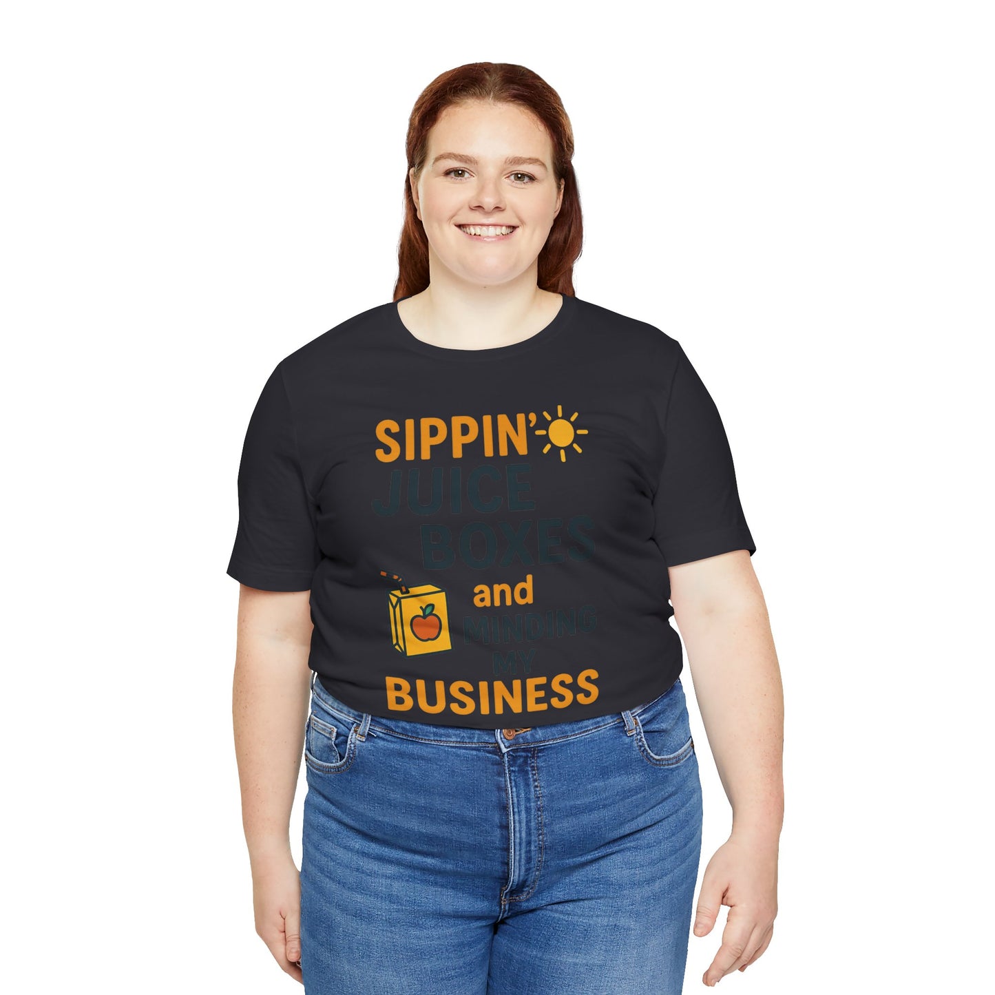 Sippin' Juice Boxes Graphic Tee, Fun Summer Shirt, Cute Gift for Kids, Playful Family Outing Top, Refreshing Summer Attire