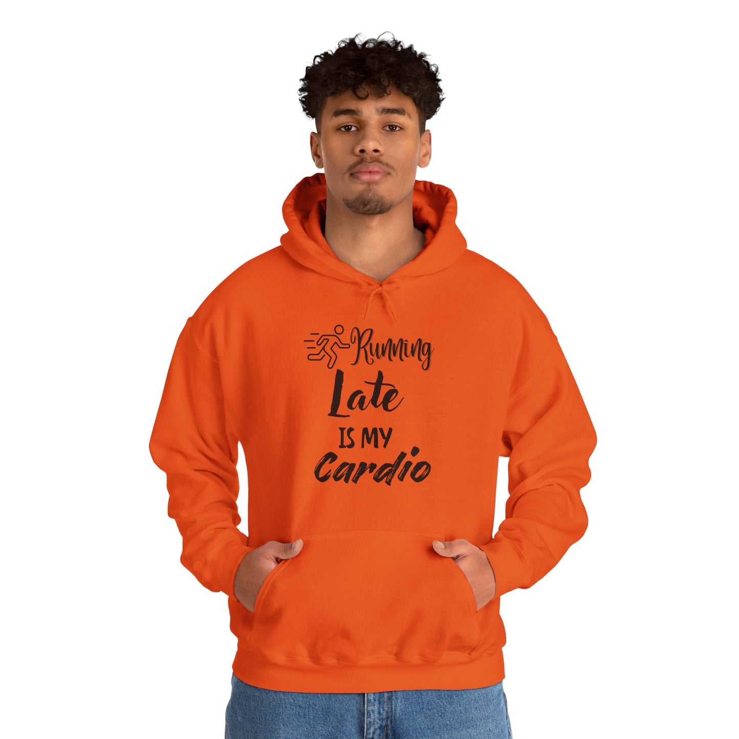 Running Late is My Cardio Hoodie - Unisex Heavy Blend Sweatshirt for Fitness Lovers