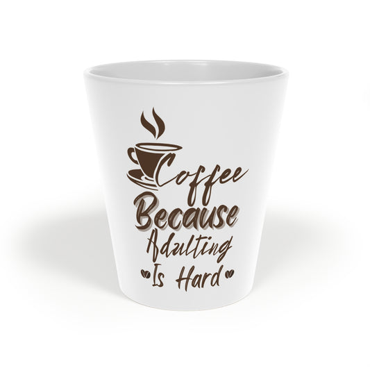 Coffee Mug - "Coffee Because Adulting Is Hard" - 12oz Ceramic Latte Cup for Adults