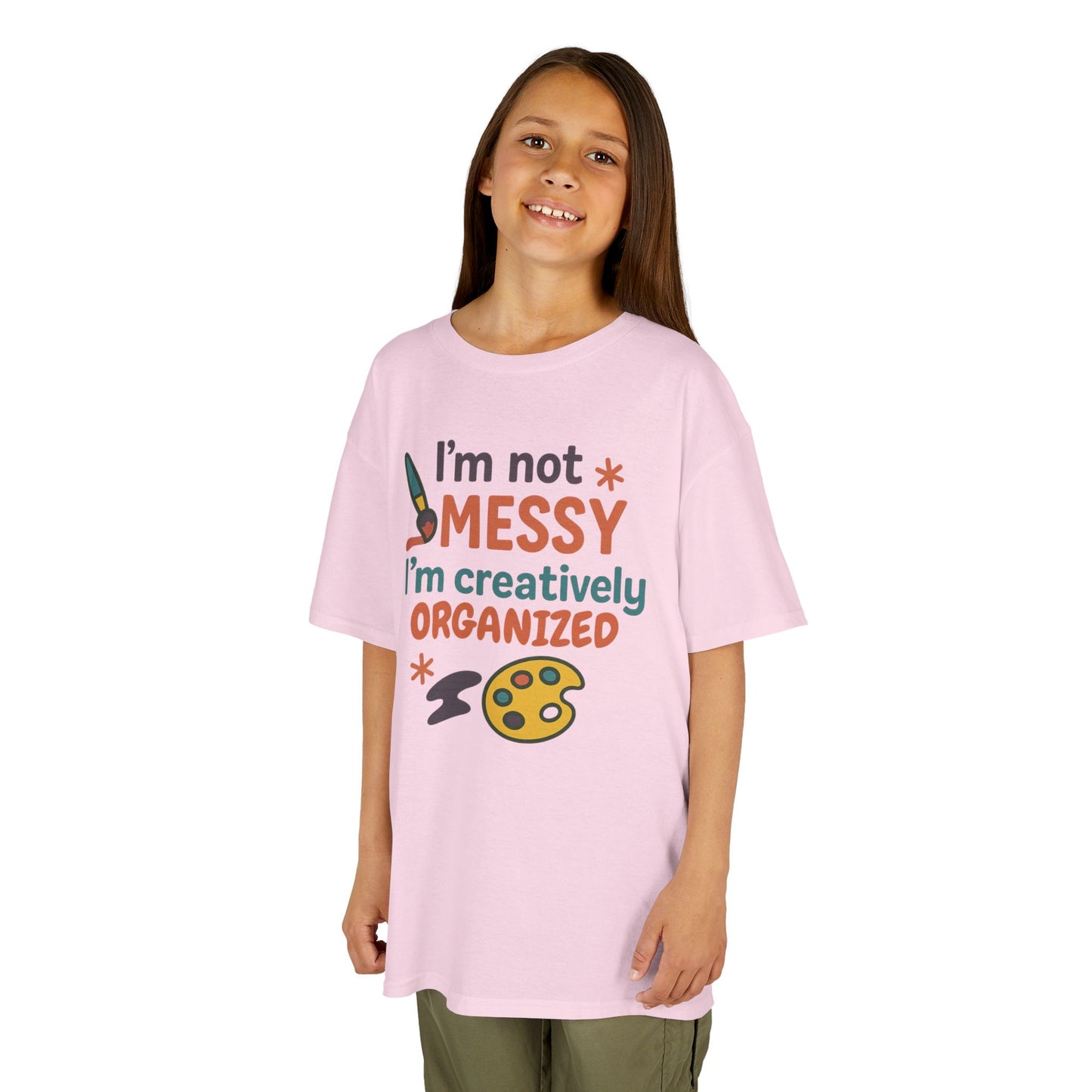Creative Kids Tee - I'm Not Messy I'm Creatively Organized, Fun Gift for Artsy Kids, Birthday, Art Lovers, Playful Kids, Creative Apparel