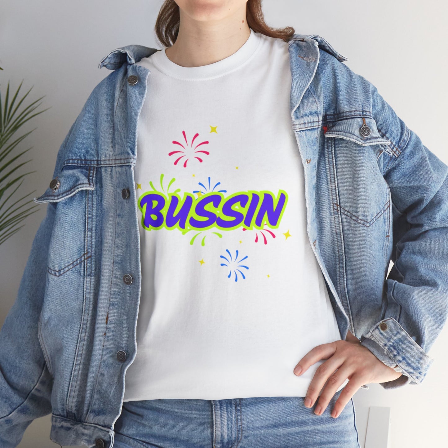 Bussin' Unisex Heavy Cotton Tee - Fun Graphic Shirt for Casual Wear
