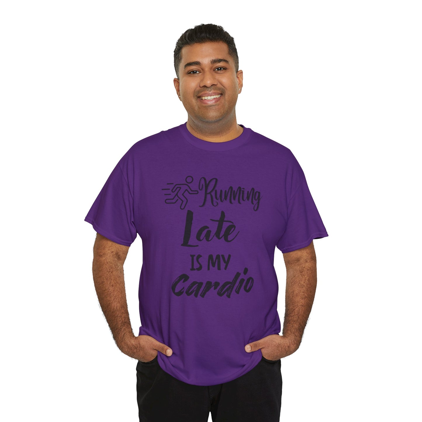 Running Late Is My Cardio Unisex Heavy Cotton Tee -Men