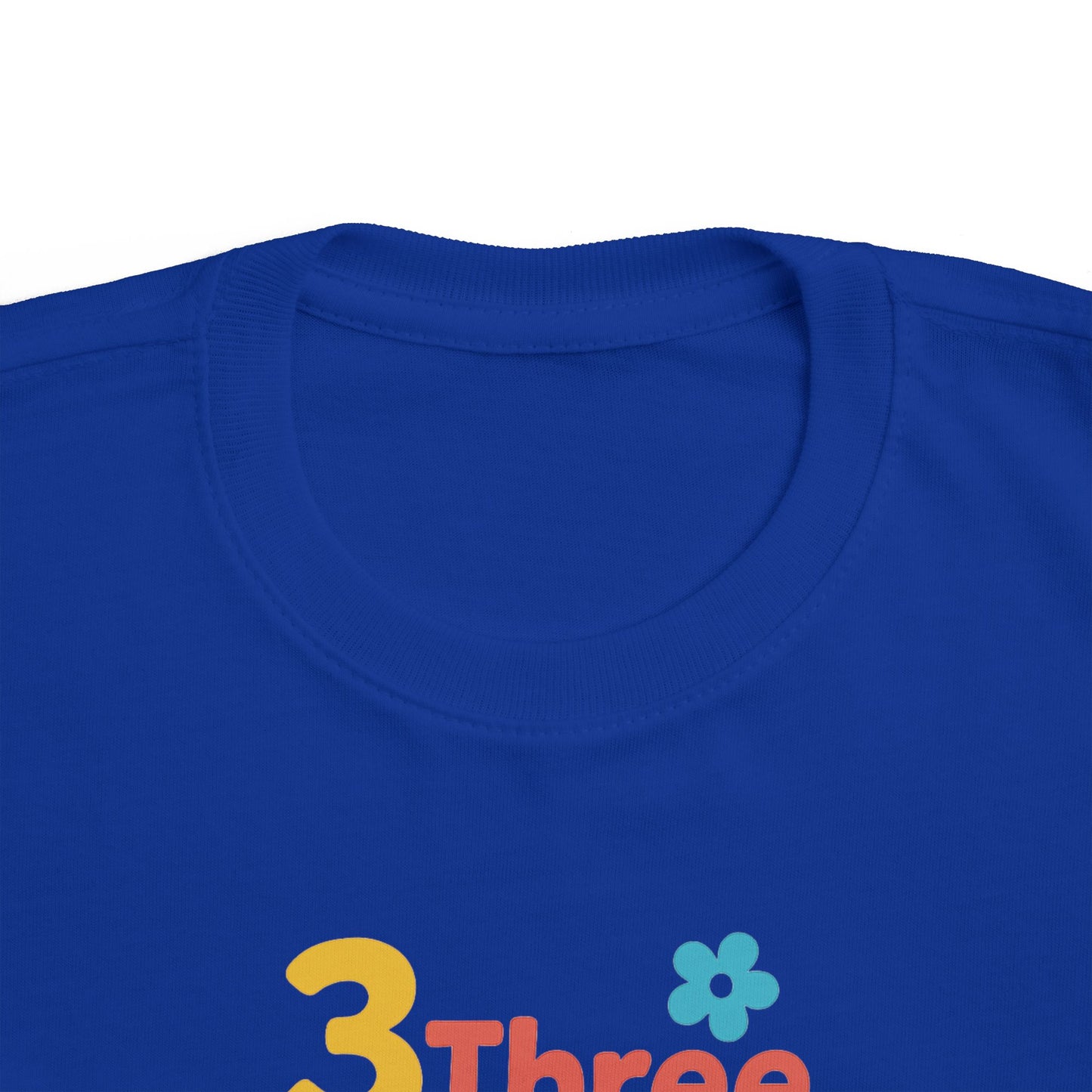 Colorful Toddler T-Shirt – '3 Three and Thriving' Fun Tee, Kids Birthday Gift, Summer Playwear, Age Milestone Shirt, Celebratory Outfit