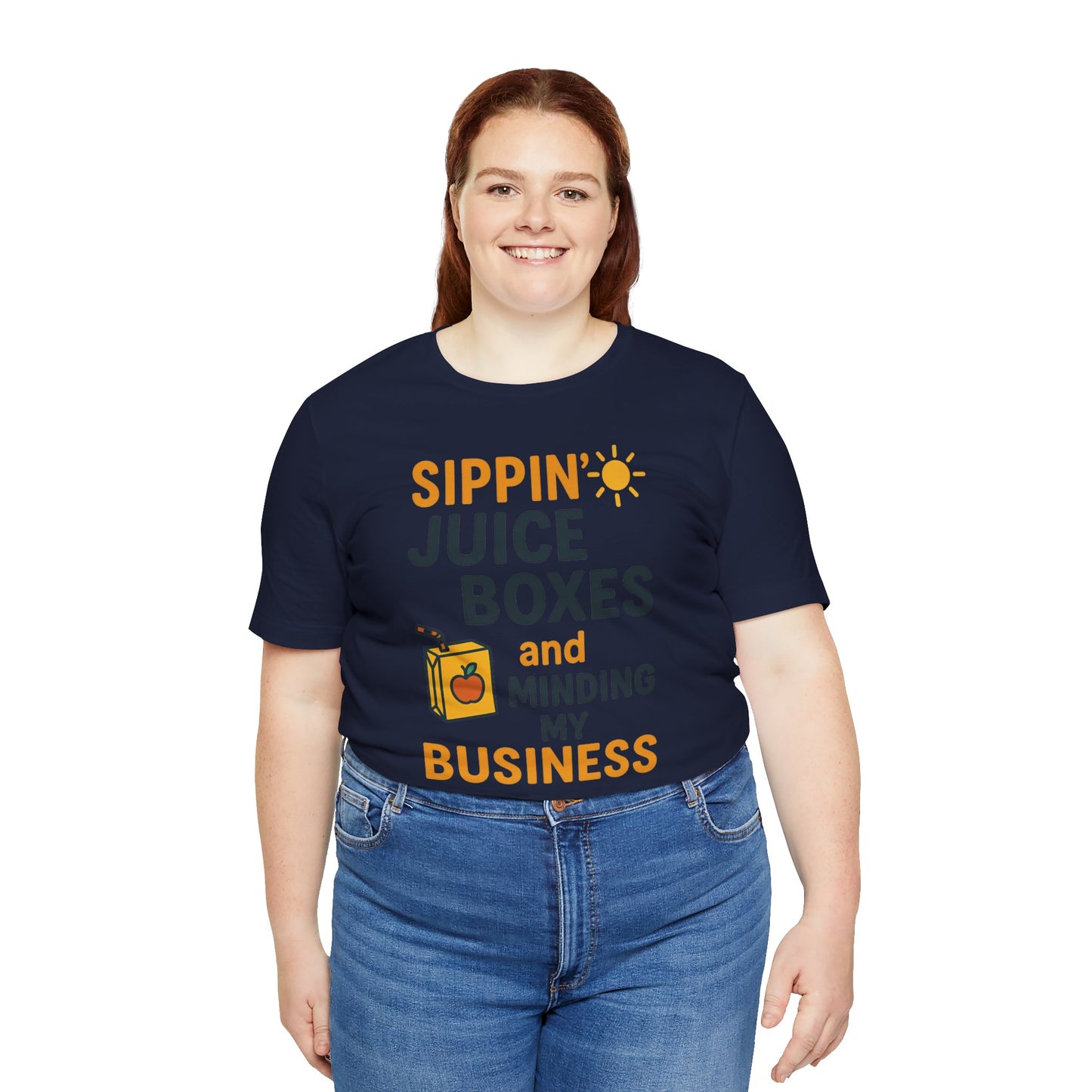 Sippin' Juice Boxes Graphic Tee, Fun Summer Shirt, Cute Gift for Kids, Playful Family Outing Top, Refreshing Summer Attire