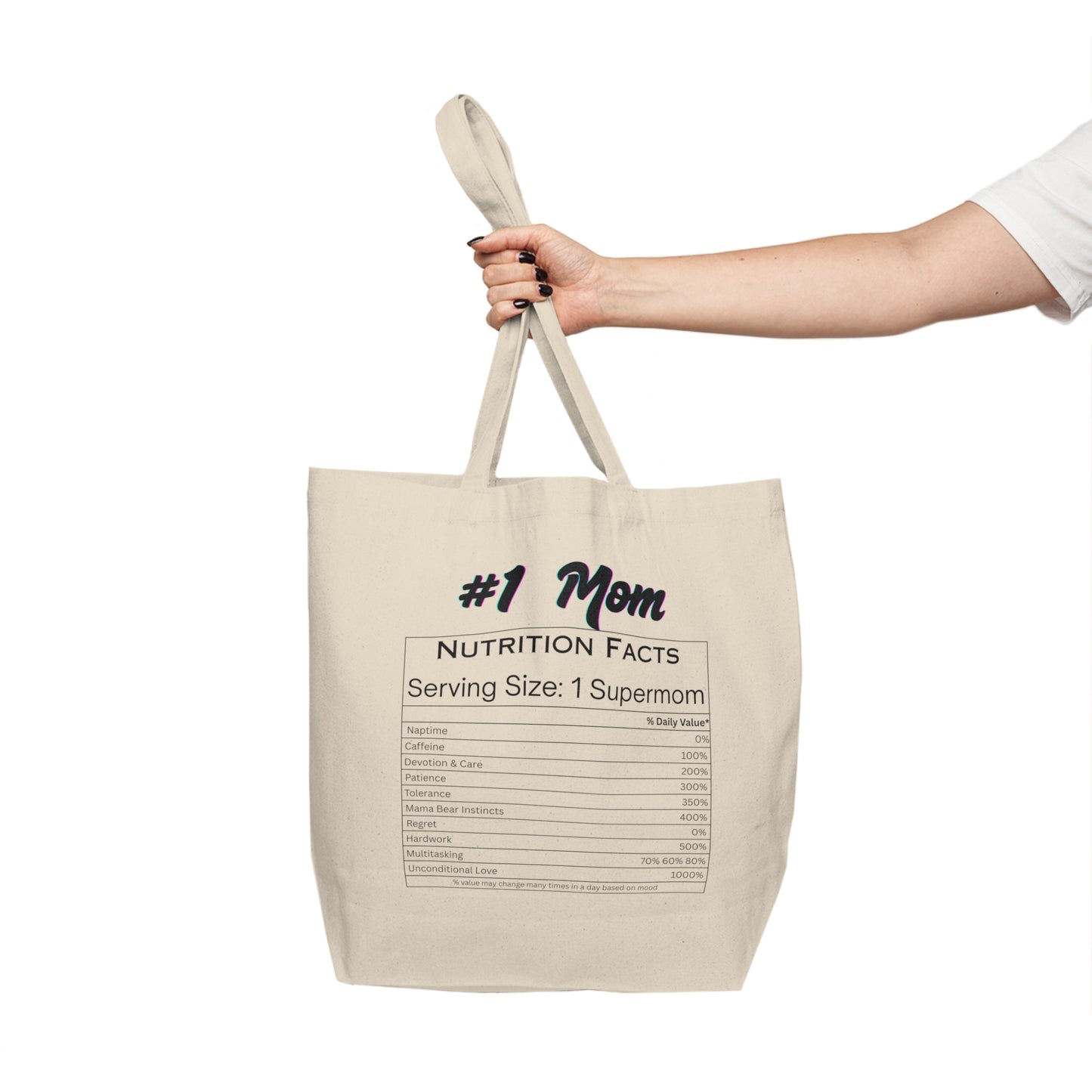 #1 Mom Canvas Shopping Tote - Perfect Gift for Mother's Day and Everyday Use