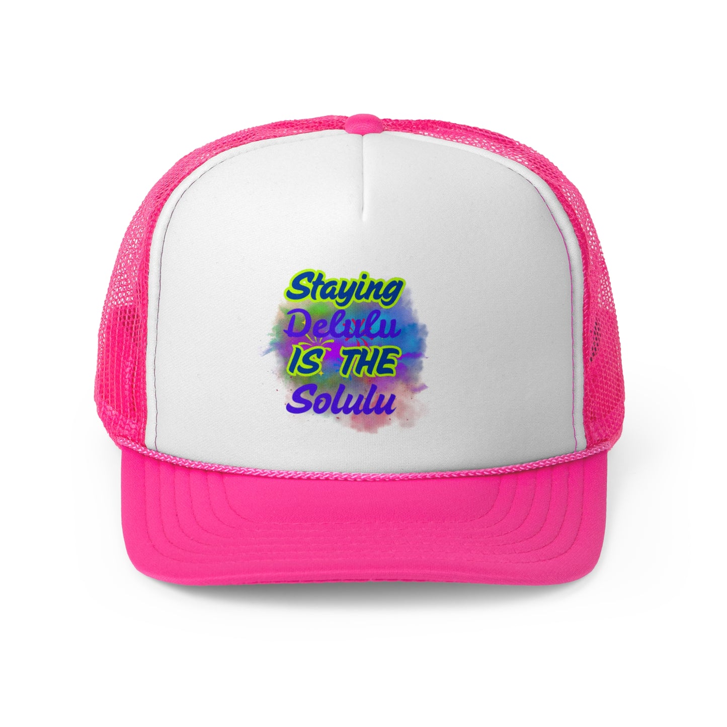 Colorful Staying Delulu Trucker Cap - Fun, Trendy Headwear for Everyday Adventures