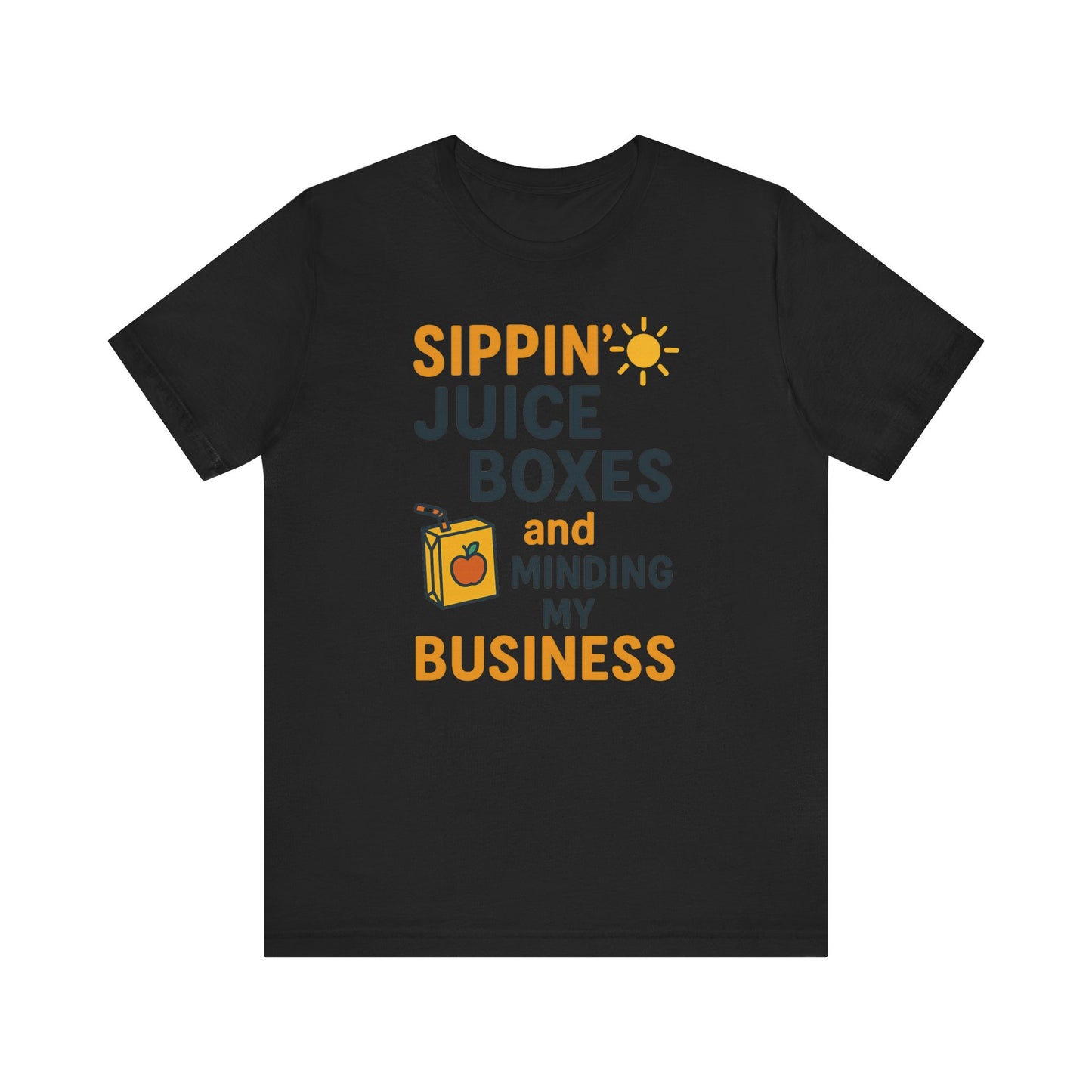 Sippin' Juice Boxes Graphic Tee, Fun Summer Shirt, Cute Gift for Kids, Playful Family Outing Top, Refreshing Summer Attire
