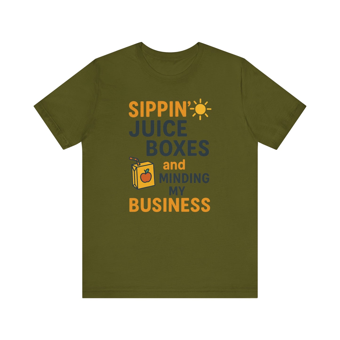 Sippin' Juice Boxes Graphic Tee, Fun Summer Shirt, Cute Gift for Kids, Playful Family Outing Top, Refreshing Summer Attire