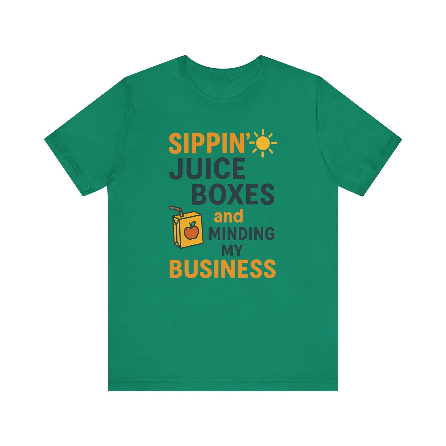 Sippin' Juice Boxes Graphic Tee, Fun Summer Shirt, Cute Gift for Kids, Playful Family Outing Top, Refreshing Summer Attire