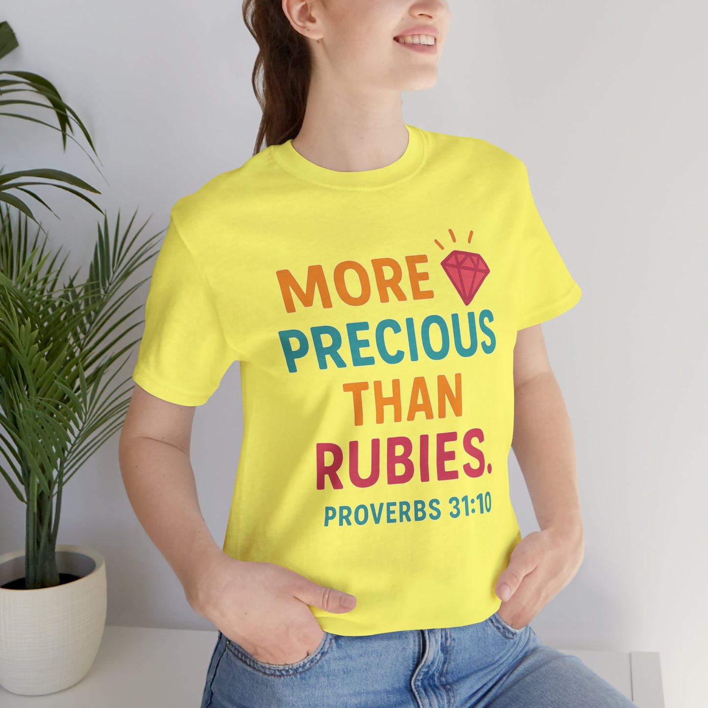More Precious Than Rubies Tee, Inspirational T-Shirt, Faith-Based Clothing, Christian Gift, Bible Verse Apparel