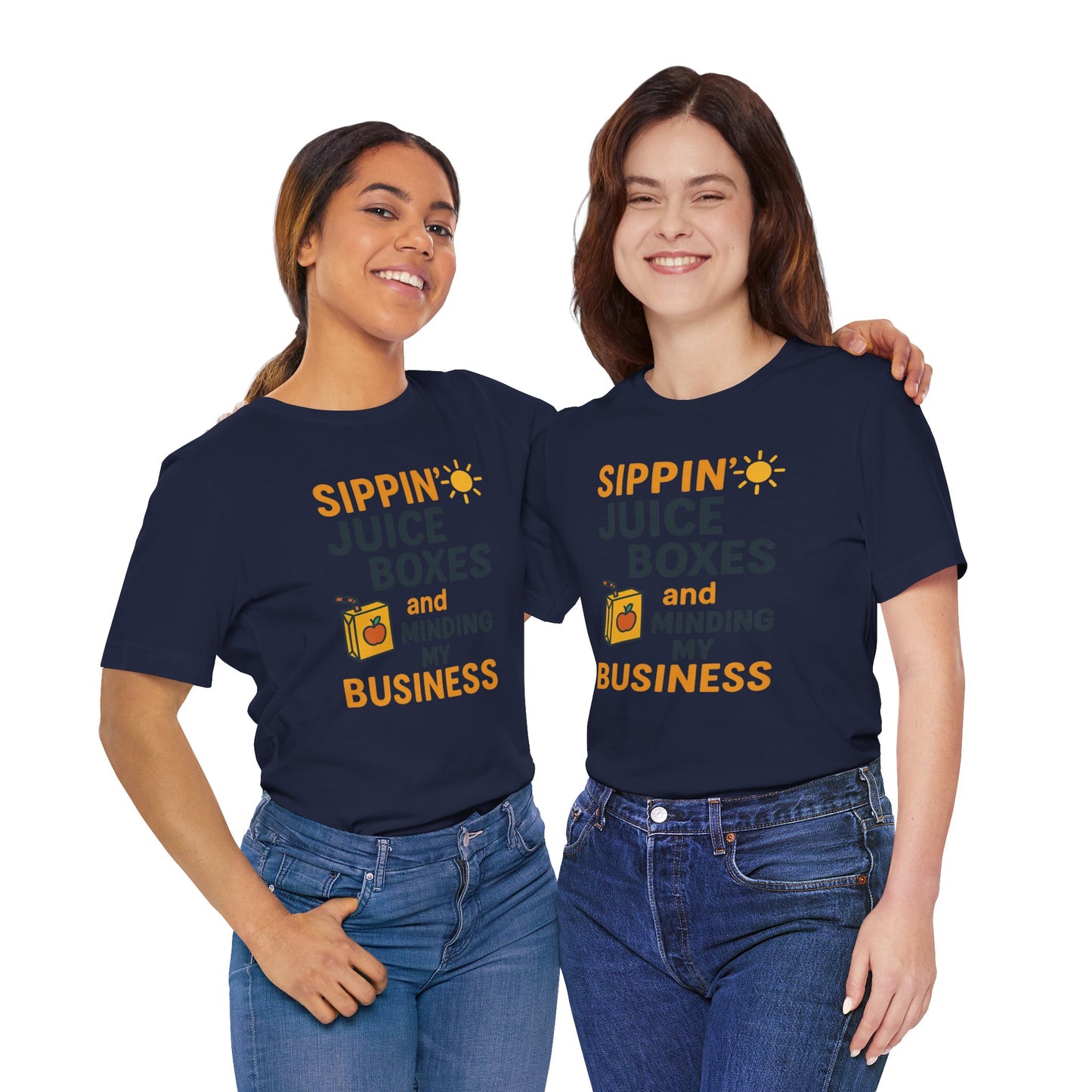 Sippin' Juice Boxes Graphic Tee, Fun Summer Shirt, Cute Gift for Kids, Playful Family Outing Top, Refreshing Summer Attire