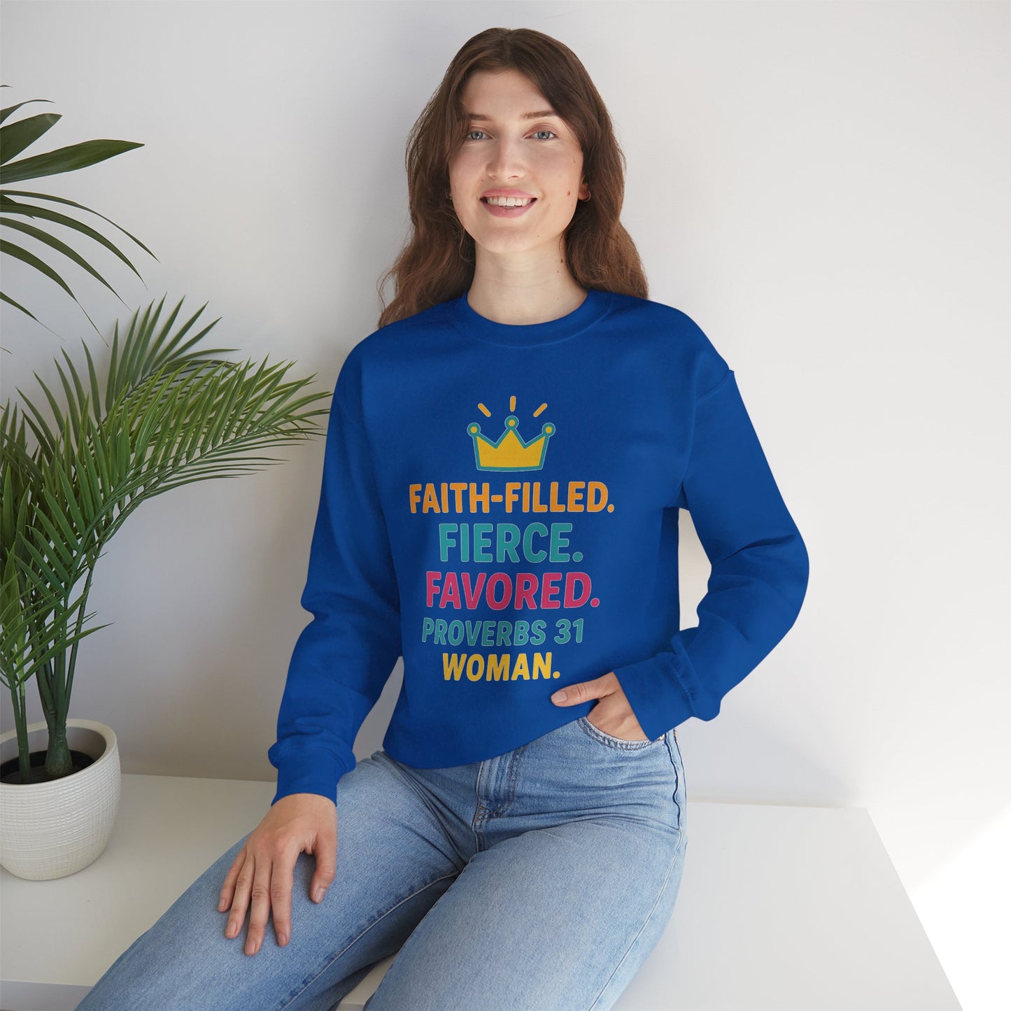 Faith-Filled Proverbs 31 Woman Sweatshirt, Inspirational Crewneck, Motivational Apparel, Christian Gift, Faith-Based Clothing
