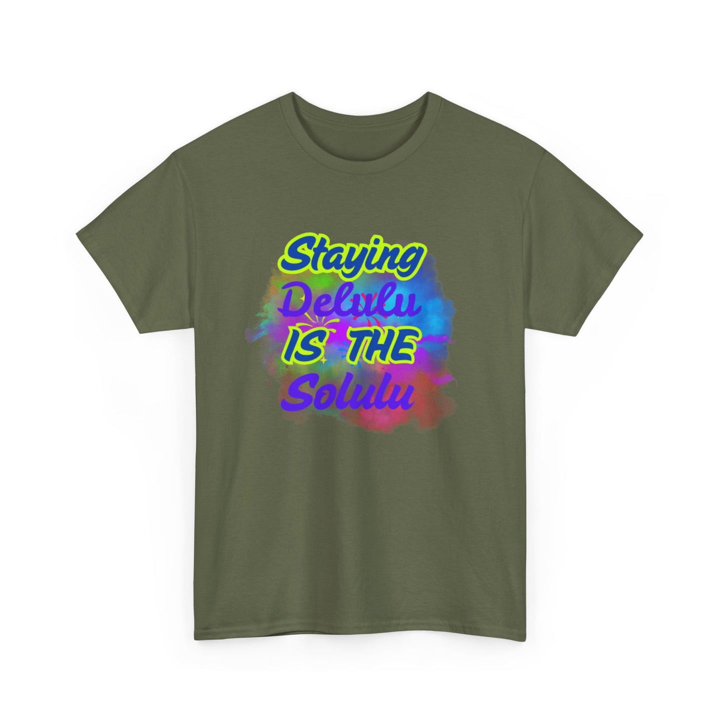 Colorful Staying Delulu Unisex Heavy Cotton Tee - Fun and Relaxed Vibe