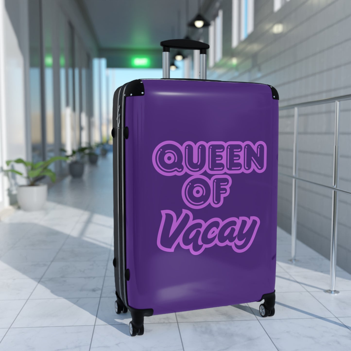 Purple Queen of Vacay Carry-On Suitcase