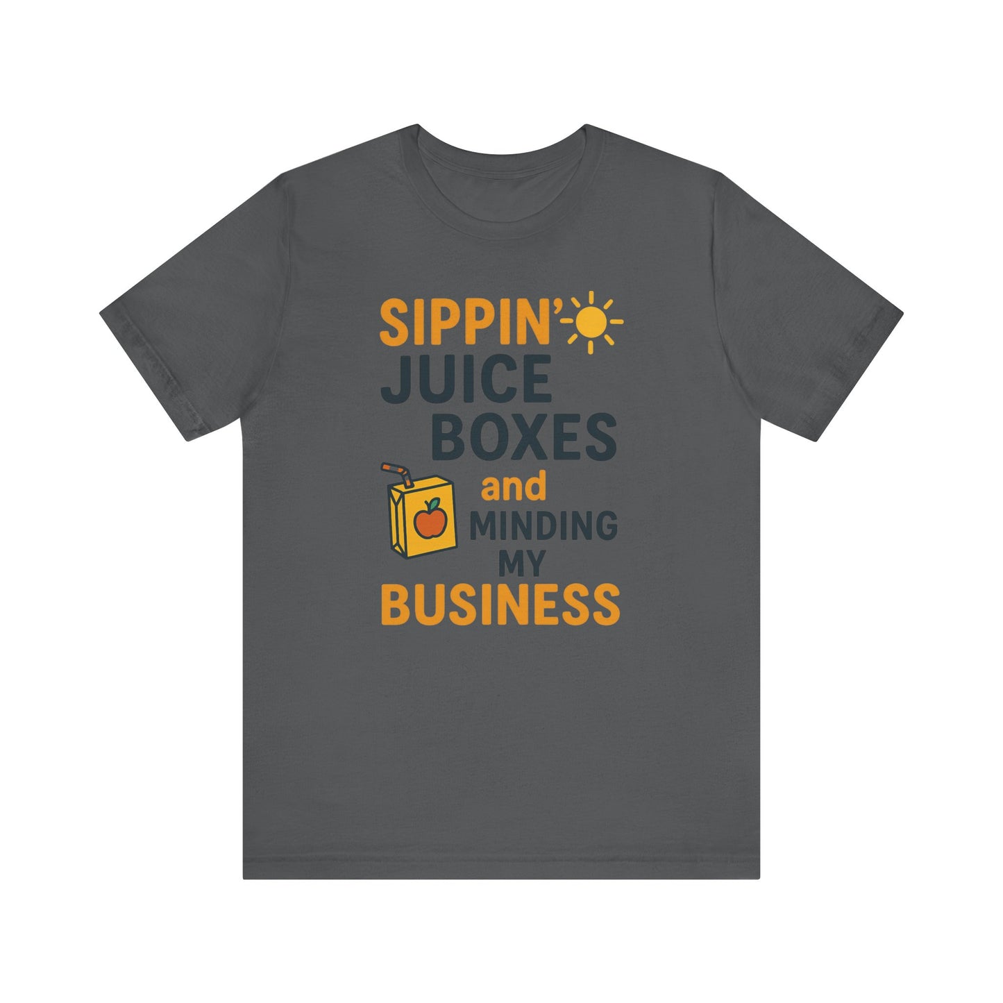 Sippin' Juice Boxes Graphic Tee, Fun Summer Shirt, Cute Gift for Kids, Playful Family Outing Top, Refreshing Summer Attire