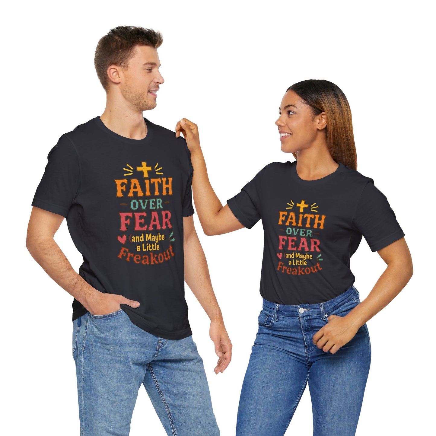 Faith Over Fear Inspirational T-Shirt, Christian tee, Motivational Shirt, Gift for Believers, Spiritual Apparel