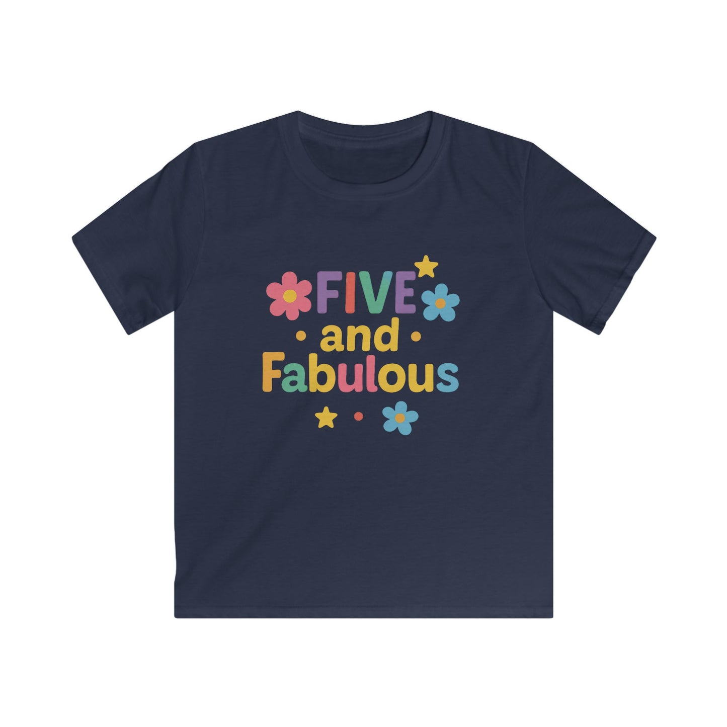 Kids Birthday Tee, Five and Fabulous Shirt, Cute Childrens T-Shirt, Fun Kids Apparel, Birthday Gift for Girls