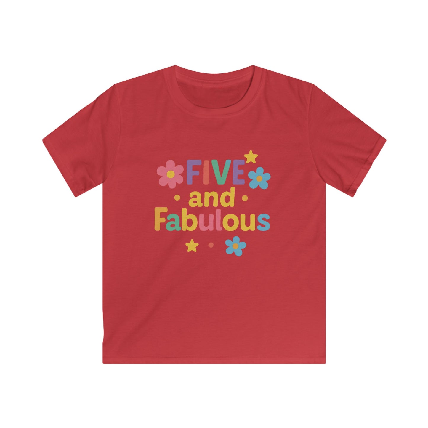 Kids Birthday Tee, Five and Fabulous Shirt, Cute Childrens T-Shirt, Fun Kids Apparel, Birthday Gift for Girls