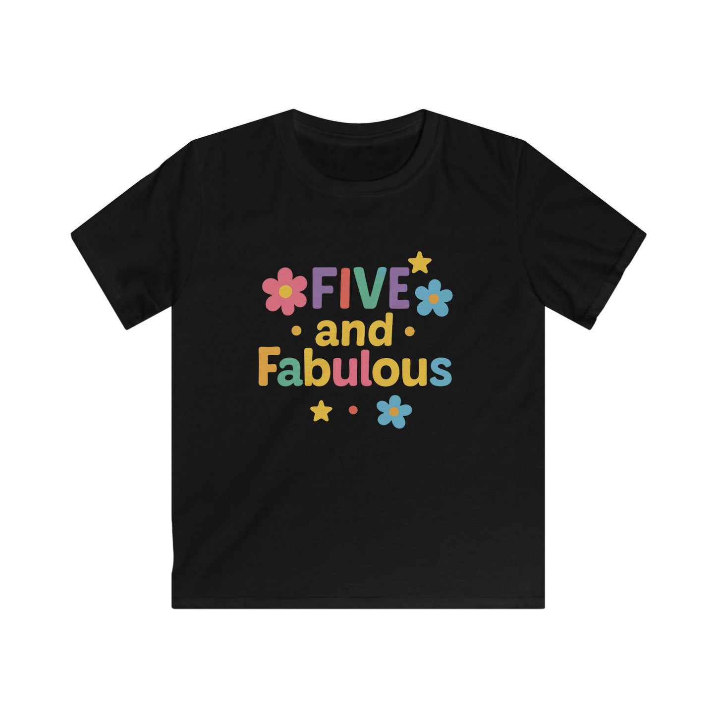 Kids Birthday Tee, Five and Fabulous Shirt, Cute Childrens T-Shirt, Fun Kids Apparel, Birthday Gift for Girls