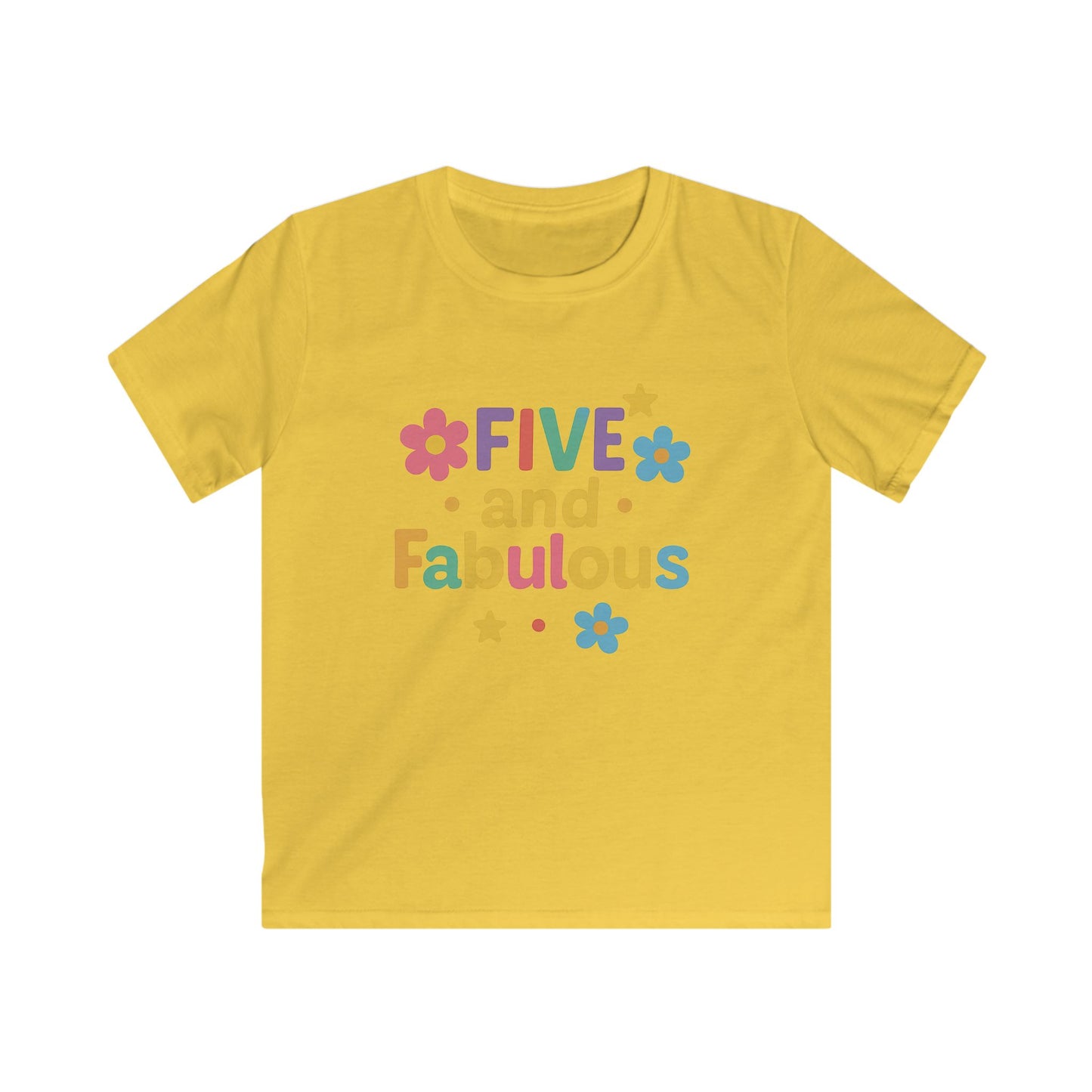 Kids Birthday Tee, Five and Fabulous Shirt, Cute Childrens T-Shirt, Fun Kids Apparel, Birthday Gift for Girls