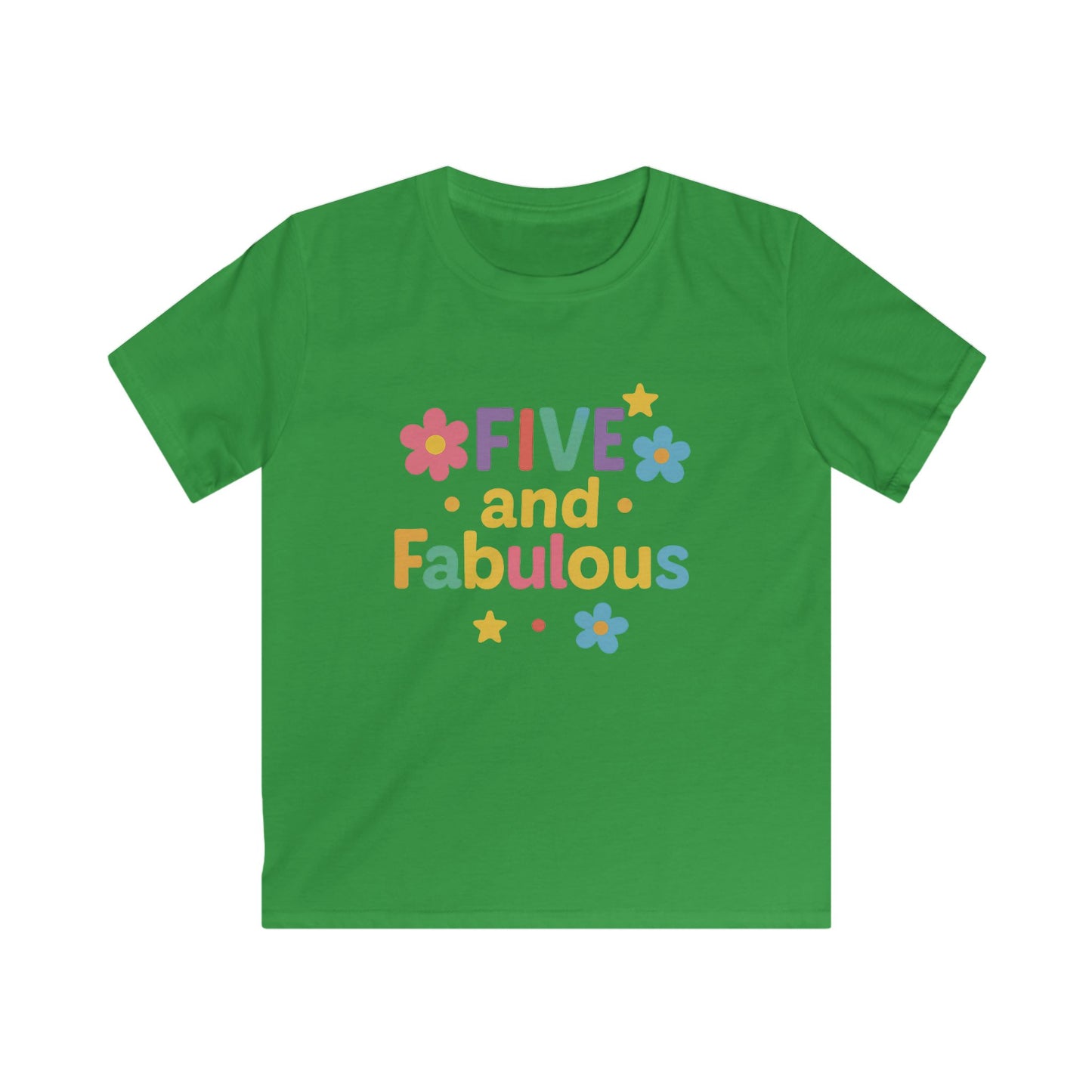 Kids Birthday Tee, Five and Fabulous Shirt, Cute Childrens T-Shirt, Fun Kids Apparel, Birthday Gift for Girls