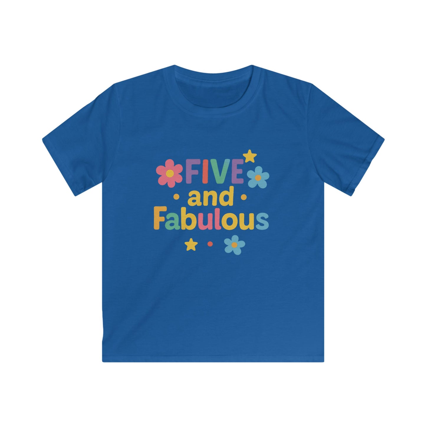 Kids Birthday Tee, Five and Fabulous Shirt, Cute Childrens T-Shirt, Fun Kids Apparel, Birthday Gift for Girls