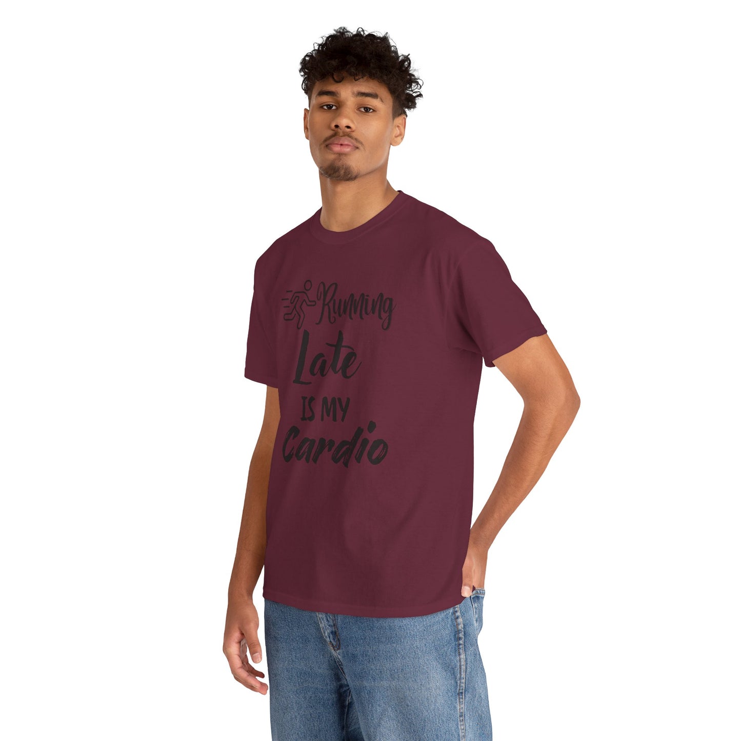Running Late Is My Cardio Unisex Heavy Cotton Tee -Men