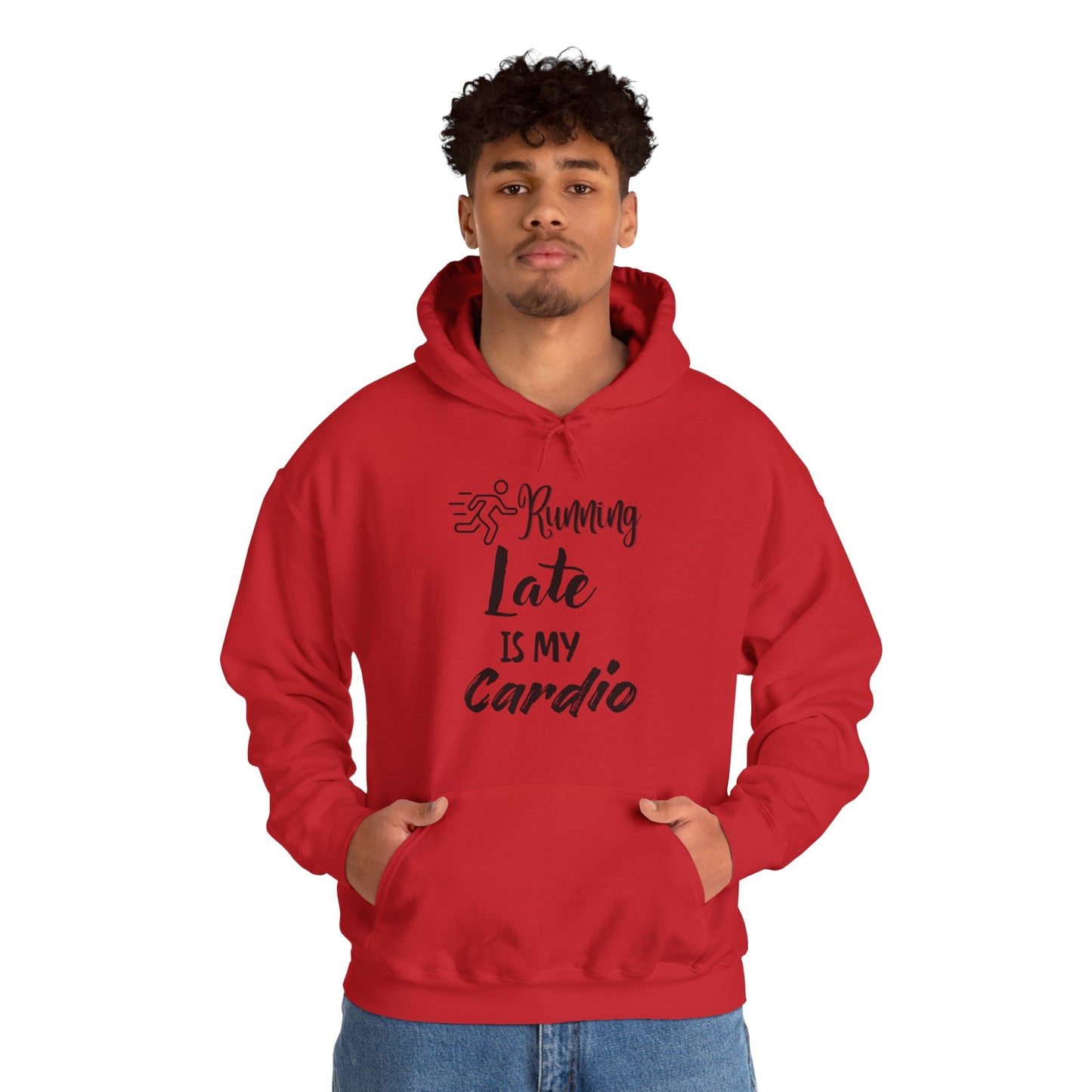 Running Late is My Cardio Hoodie - Unisex Heavy Blend Sweatshirt for Fitness Lovers
