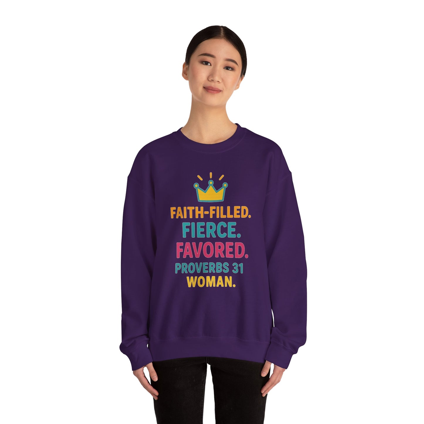 Faith-Filled Proverbs 31 Woman Sweatshirt, Inspirational Crewneck, Motivational Apparel, Christian Gift, Faith-Based Clothing