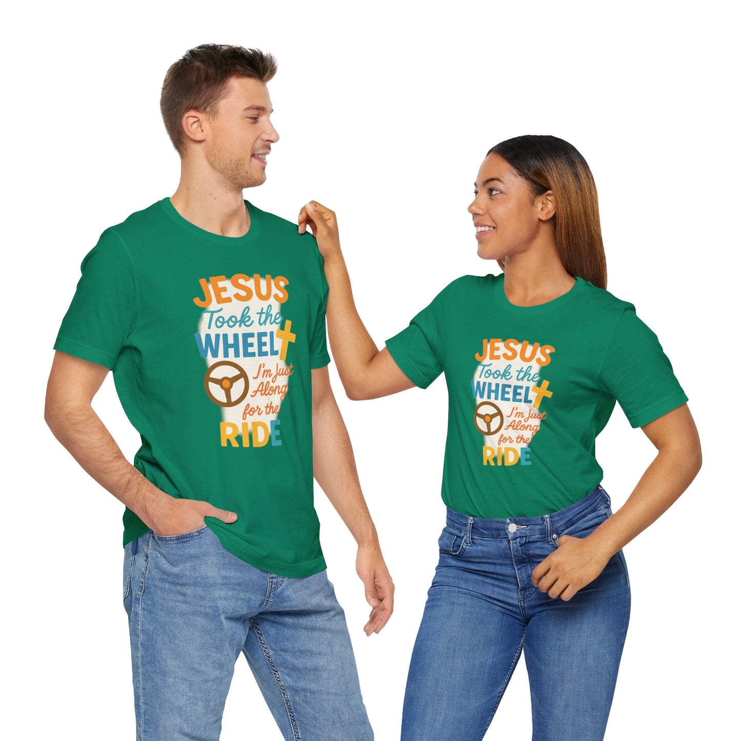 Jesus Took the Wheel Tee, Christian Shirt for Faith, Spiritual Gifts, Inspirational Top, Casual Wear, Religious Apparel