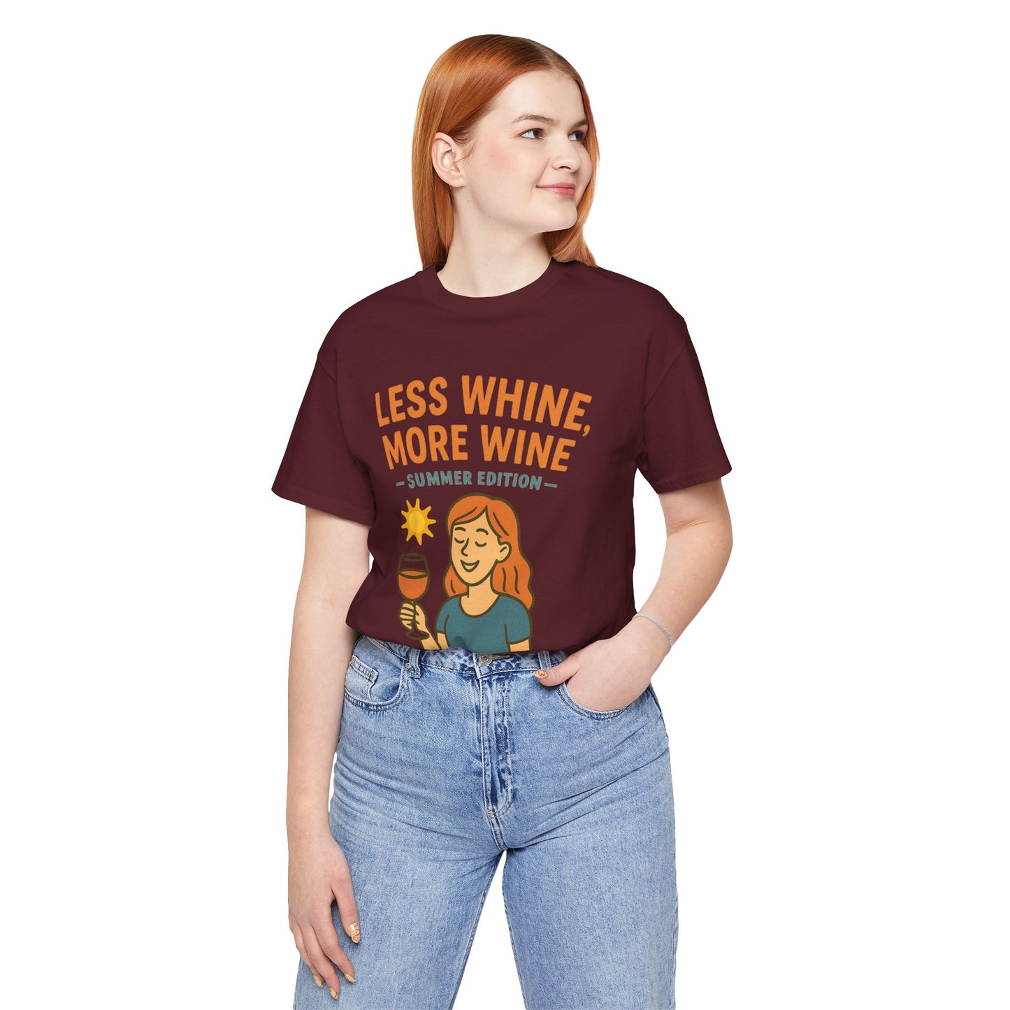 Less Whine, More Wine Tee | Fun Unisex Summer Shirt, Vintage Wine Lover Gift, Relaxed Fit Graphic Tee, Casual Wear, Party Outfit