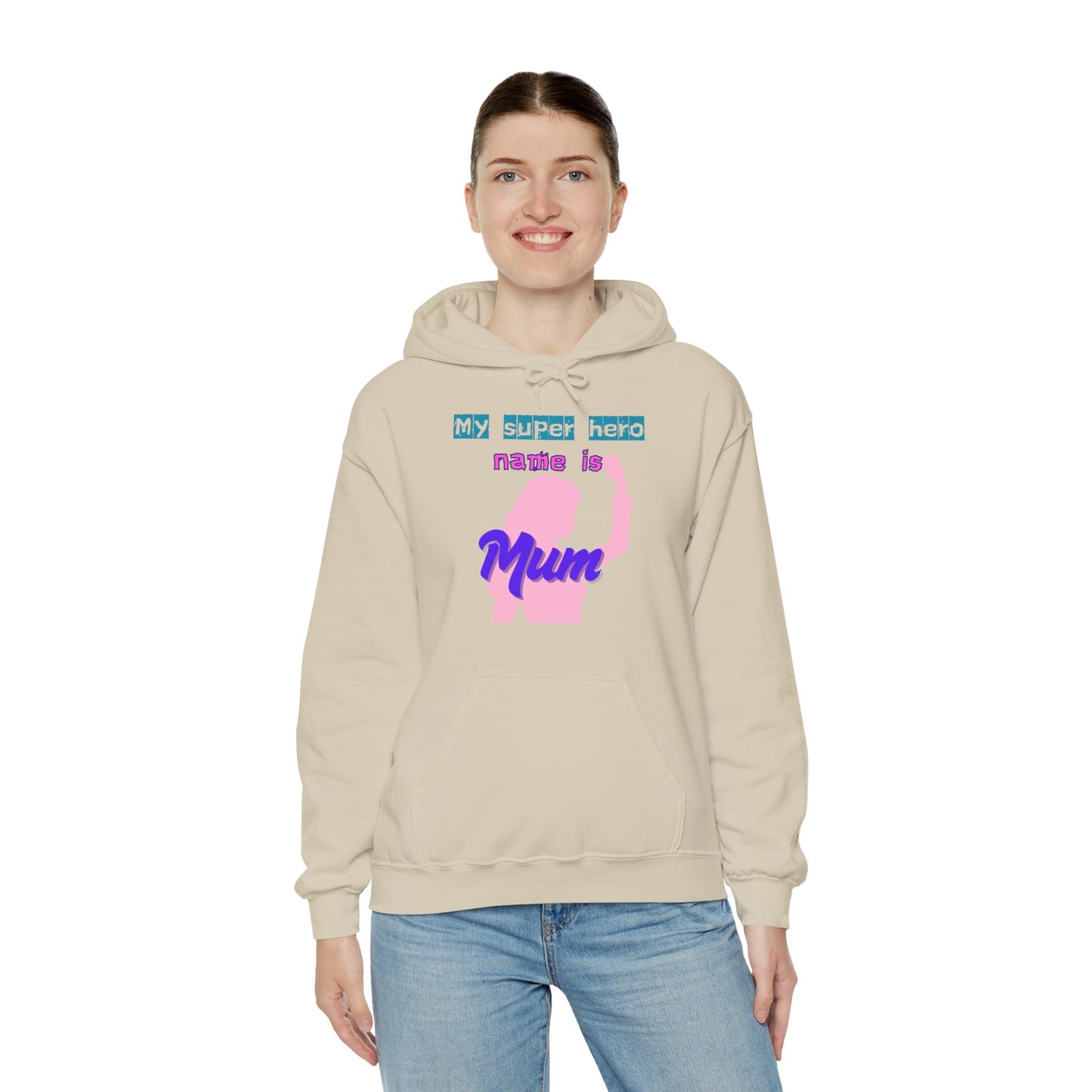 My Superhero is Mum Hoodie -Print on Front and Back