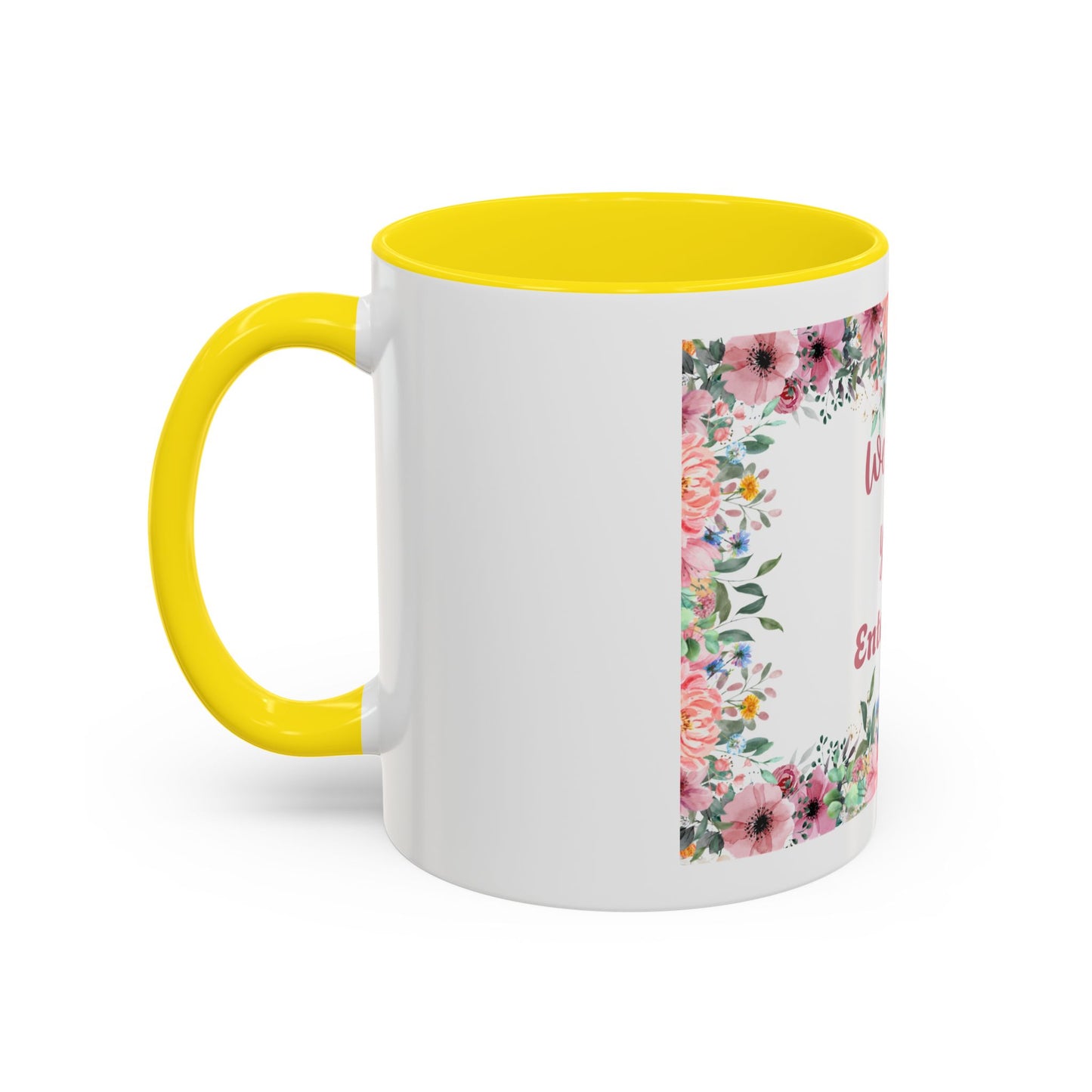 Floral Accent Coffee Mug - "We Love You!" Personalized Gift