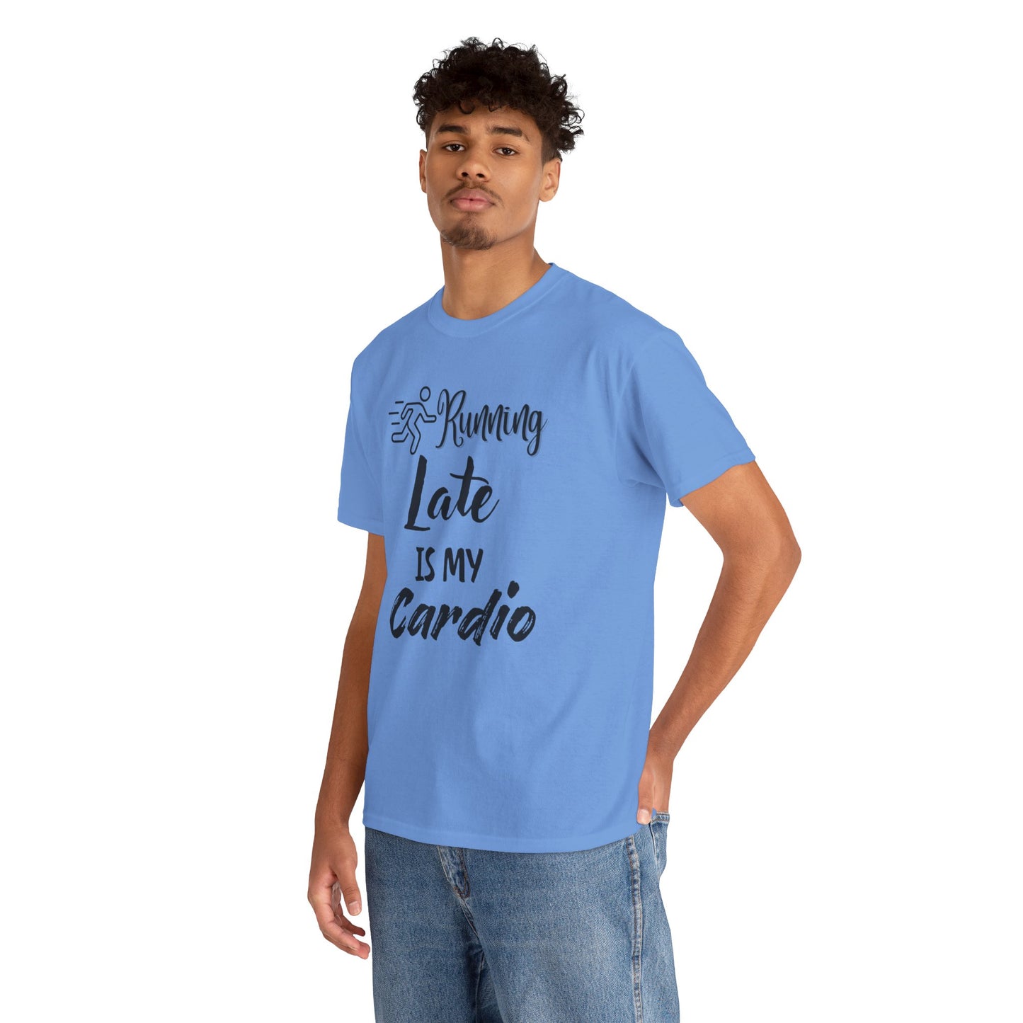 Running Late Is My Cardio Unisex Heavy Cotton Tee -Men
