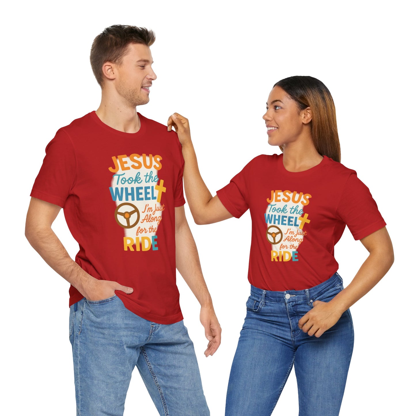 Jesus Took the Wheel Tee, Christian Shirt for Faith, Spiritual Gifts, Inspirational Top, Casual Wear, Religious Apparel