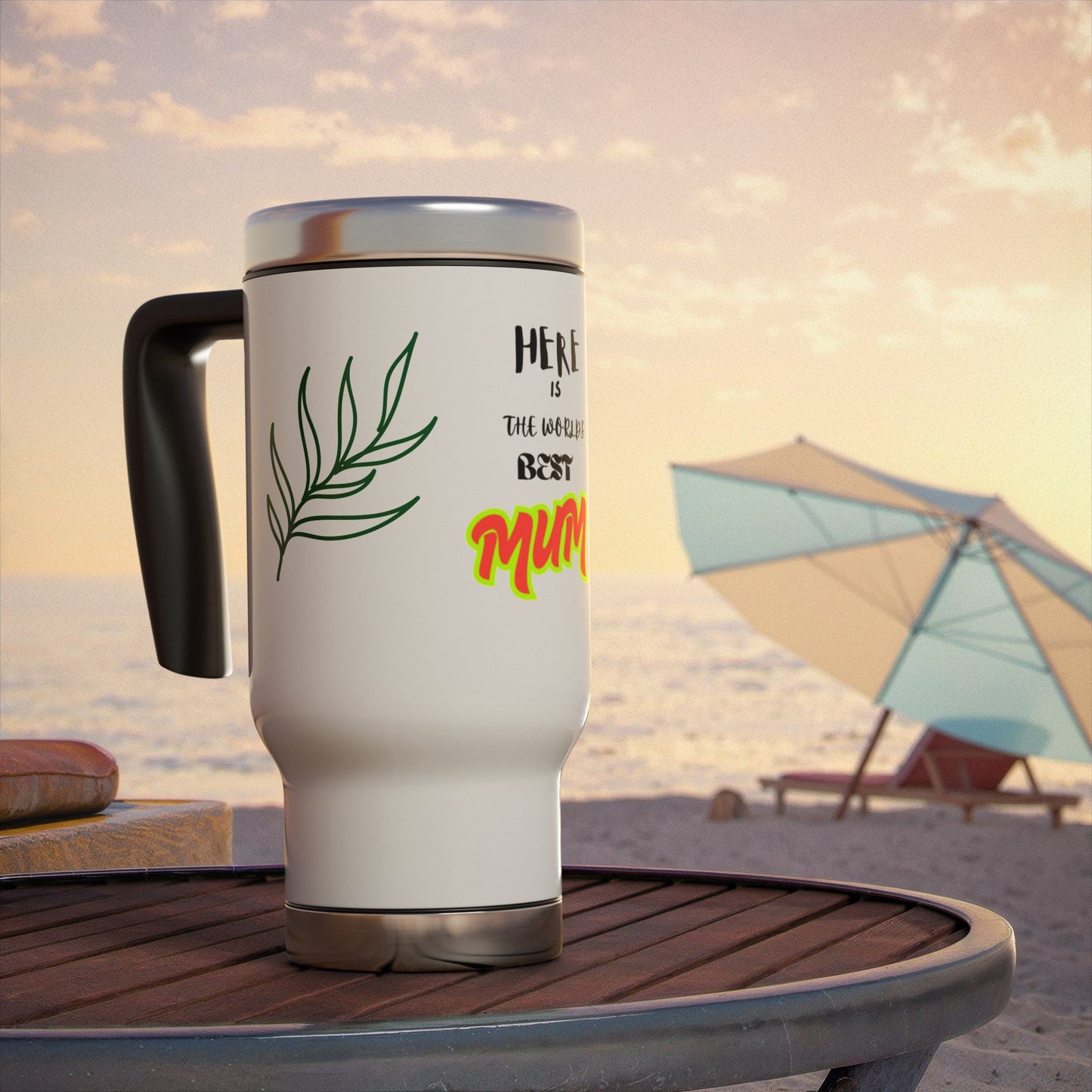 Personalized Travel Mug - Best Mum 14oz Stainless Steel Coffee Cup
