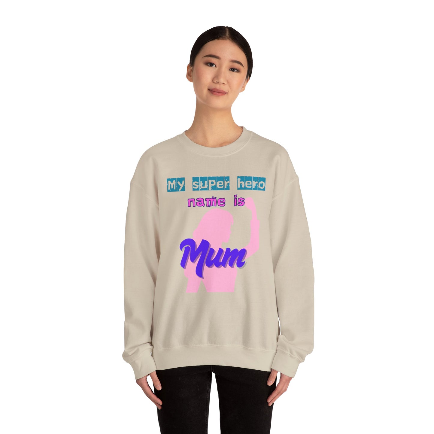 My Super Hero Mum Crewneck Sweatshirt - Ideal Gift for Mother's Day