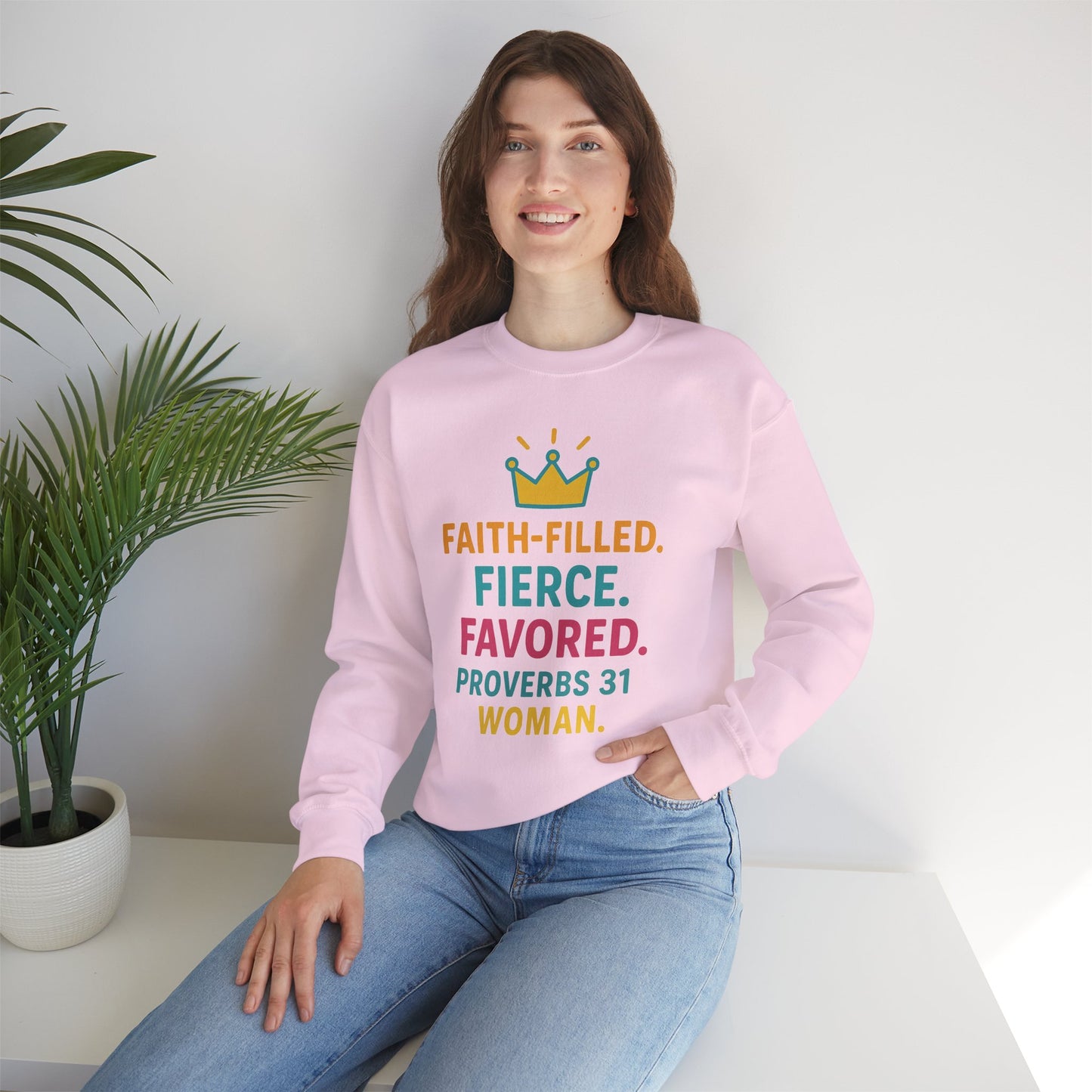 Faith-Filled Proverbs 31 Woman Sweatshirt, Inspirational Crewneck, Motivational Apparel, Christian Gift, Faith-Based Clothing