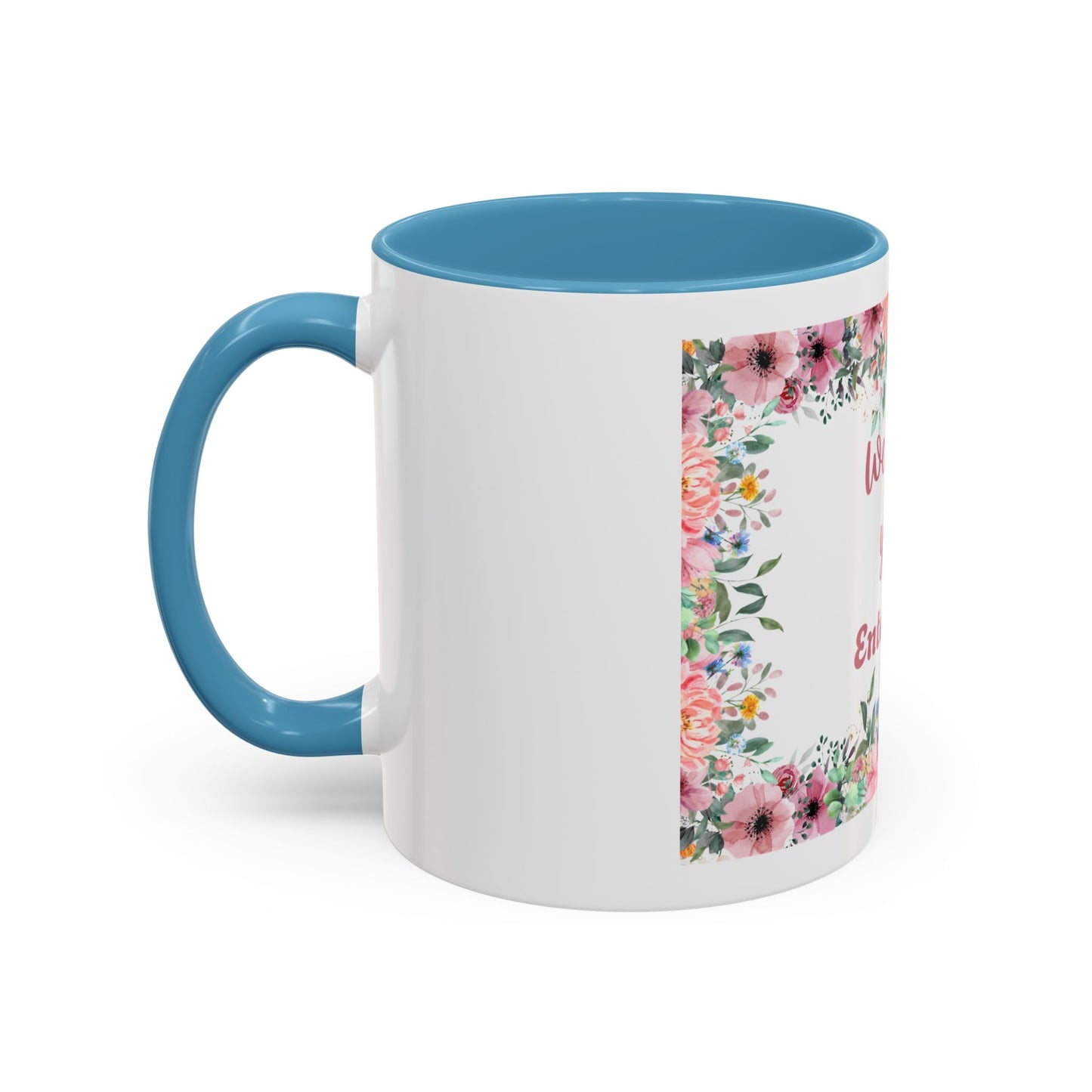 Floral Accent Coffee Mug - "We Love You!" Personalized Gift