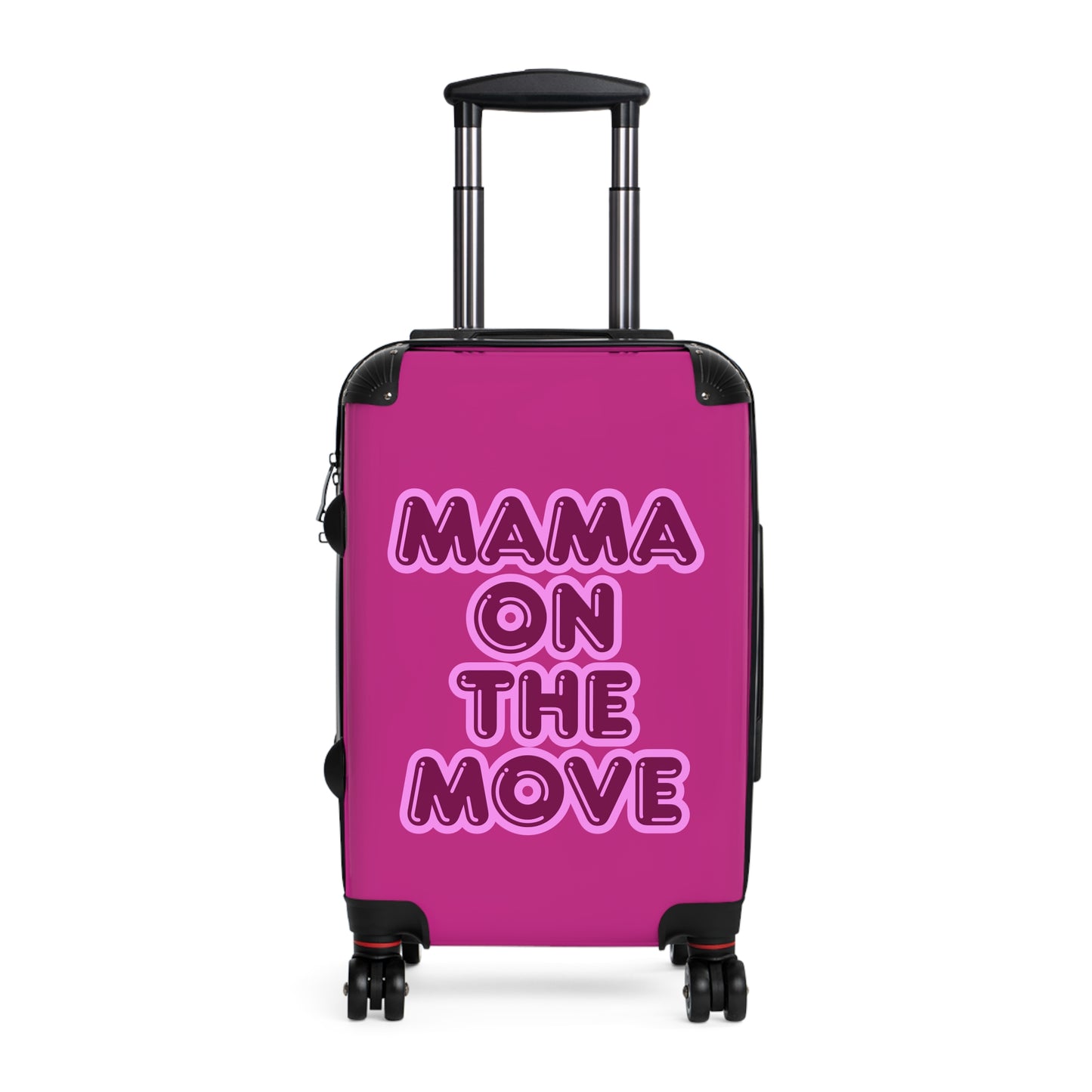 Pink Stylish Travel Suitcase - 'Mama On The Move' Luggage for Moms on the Go