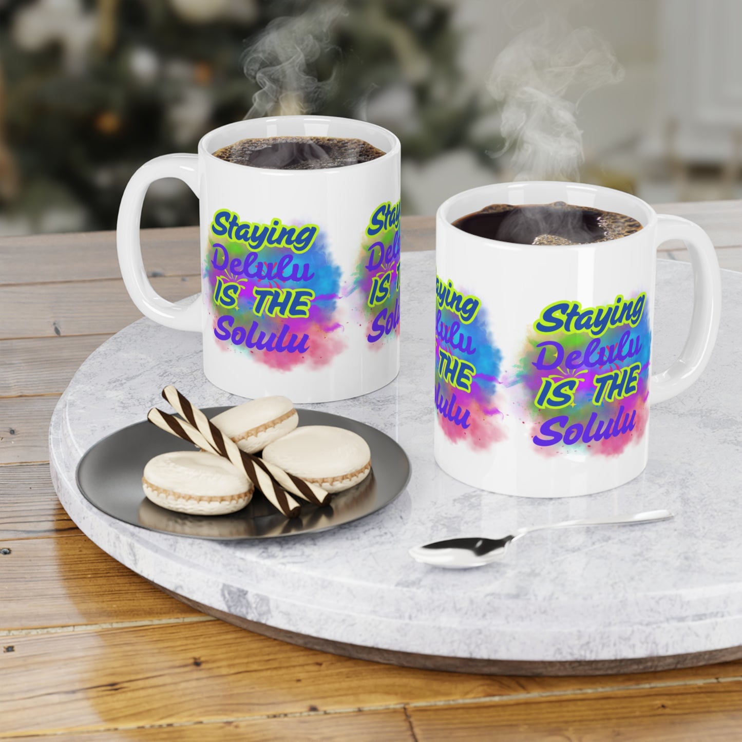 Motivational Ceramic Mug - "Staying Delulu IS THE Solulu" - Colorful & Fun Drinkware for Daily Inspiration