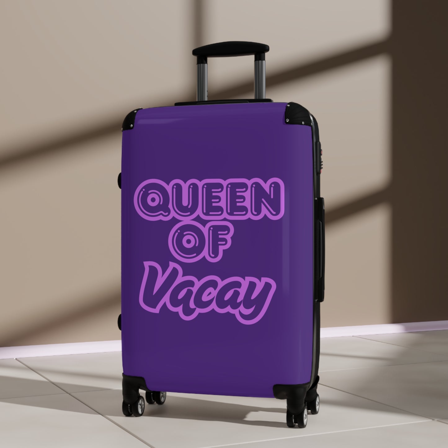 Purple Queen of Vacay Carry-On Suitcase