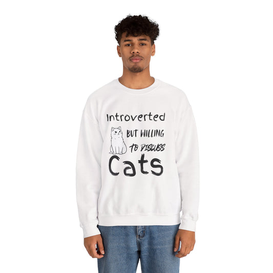 Introverted Cats Crewneck Sweatshirt - Perfect for Cat Lovers and Introverts