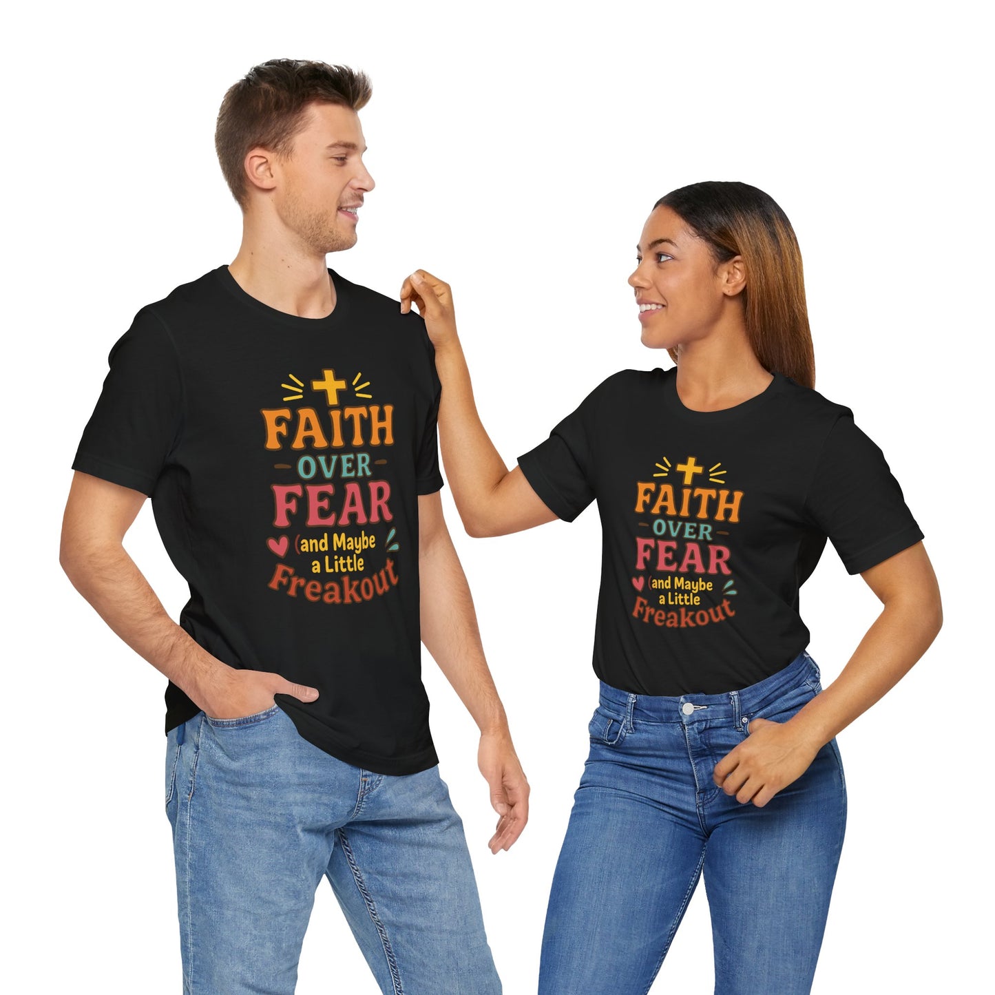 Faith Over Fear Inspirational T-Shirt, Christian tee, Motivational Shirt, Gift for Believers, Spiritual Apparel