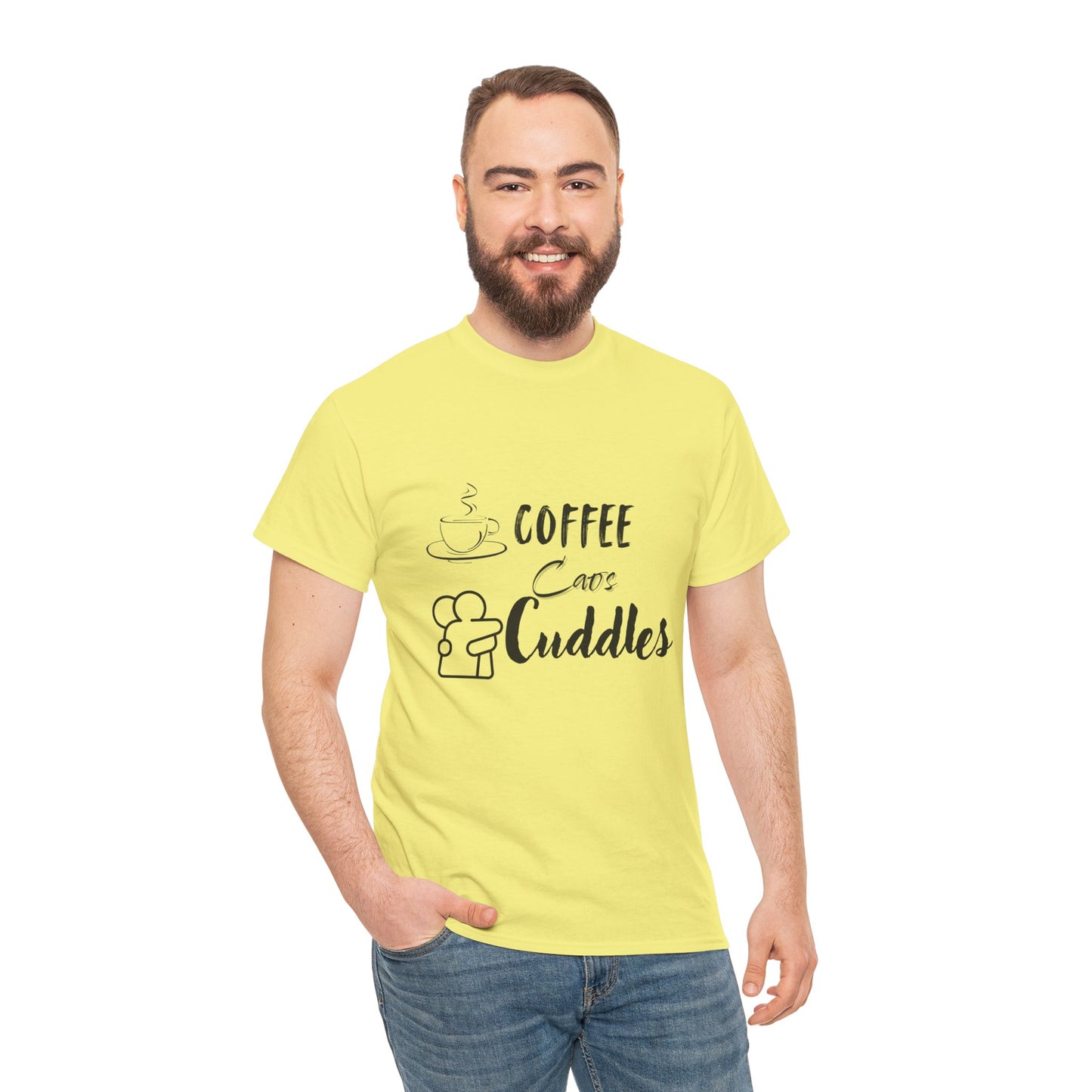 Cozy Coffee Cuddles Unisex Heavy Cotton Tee- Women