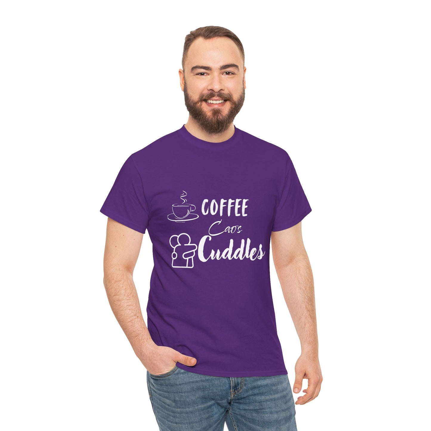 Coffee Cuddles Unisex Heavy Cotton Tee- Men