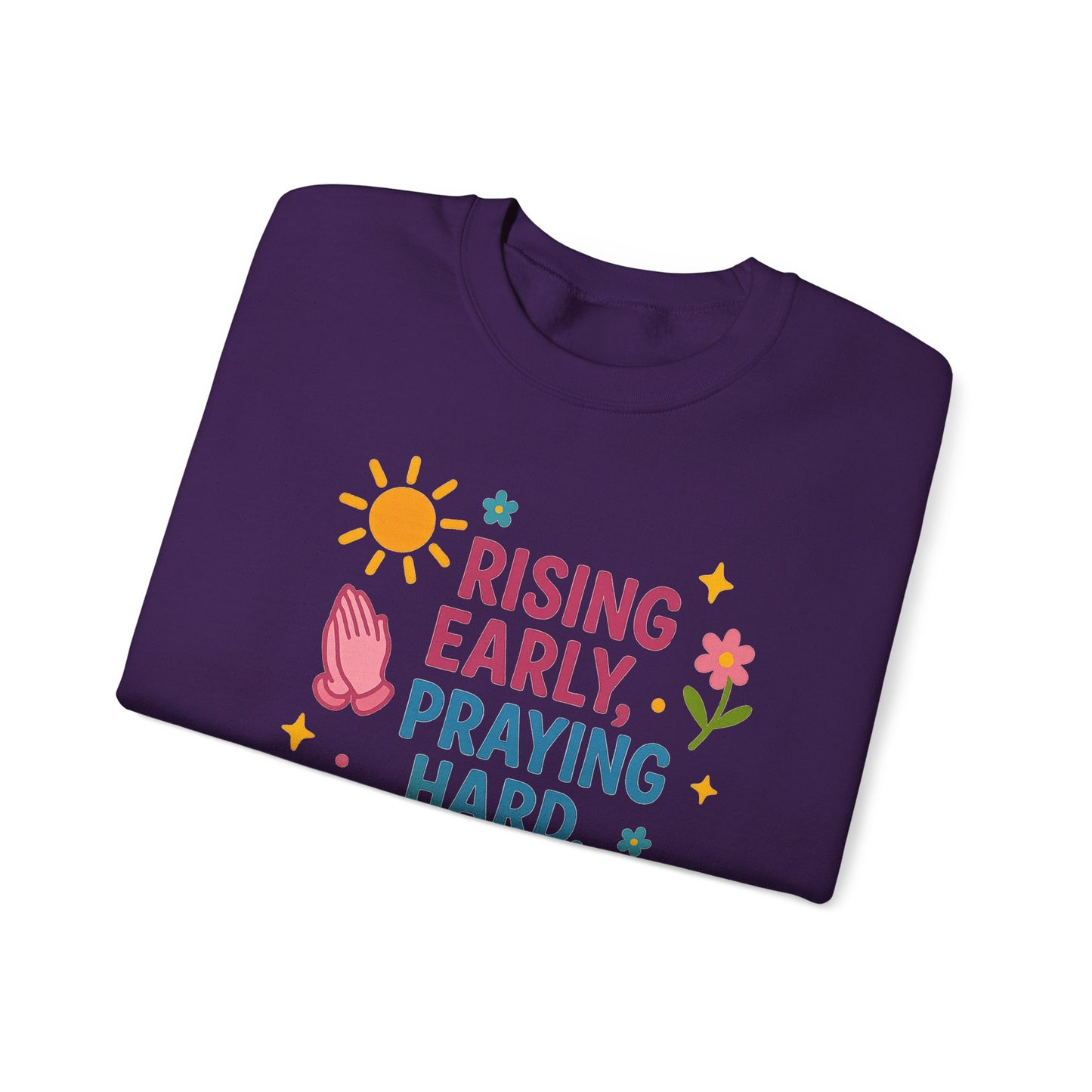 Risen & Slayin' Sweatshirt - Cozy Spiritual Gift for Her, Motivational Crewneck, Daily Inspiration Apparel, Church Outfit, Cute Casual Wear